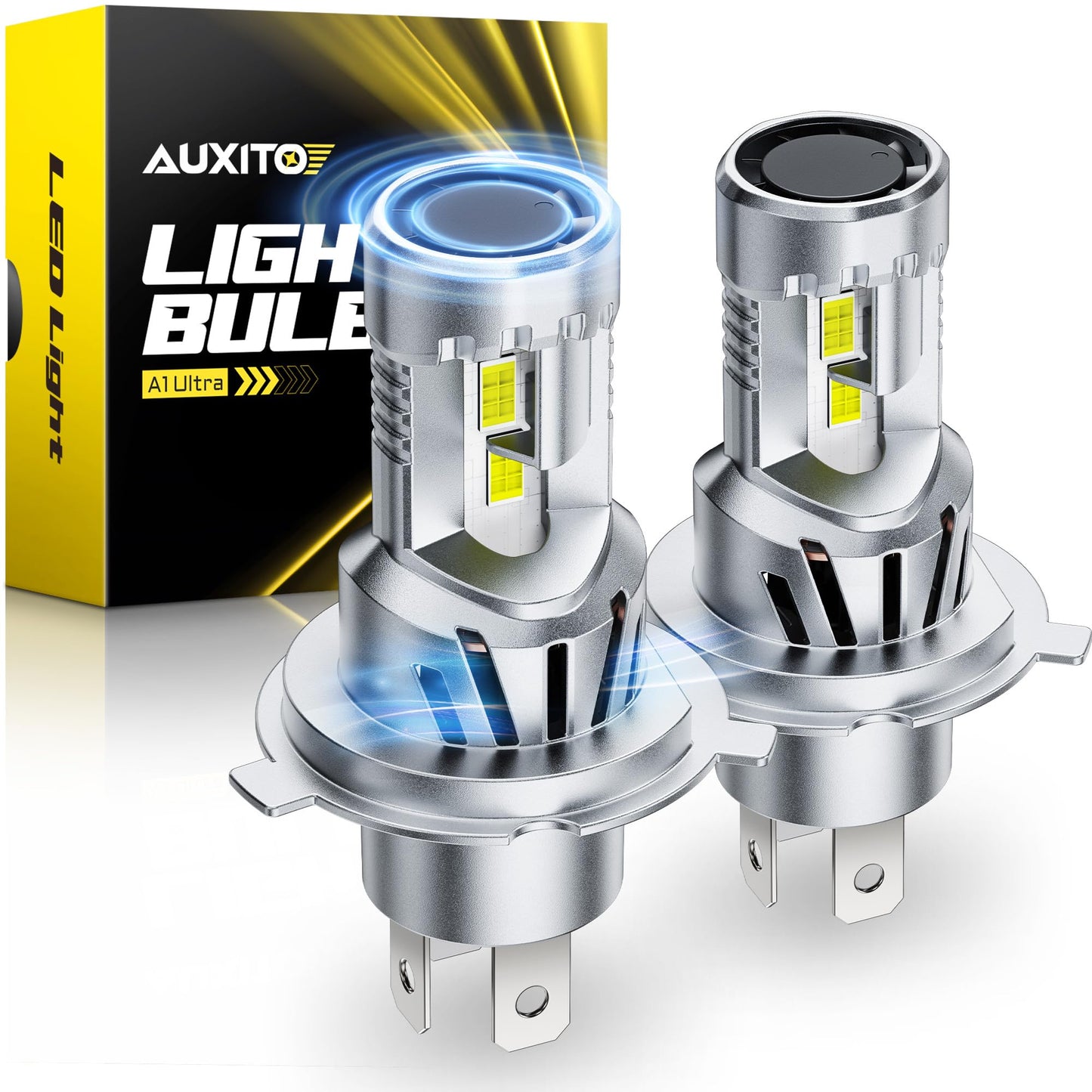 AUXITO H4 LED Bulb, 9003 Light Bulbs, 48000LM, Long Lasting, Dual Turbo Cooling Fan, Plug N Play, 3MIN Installation, 50000+hrs Lifespan