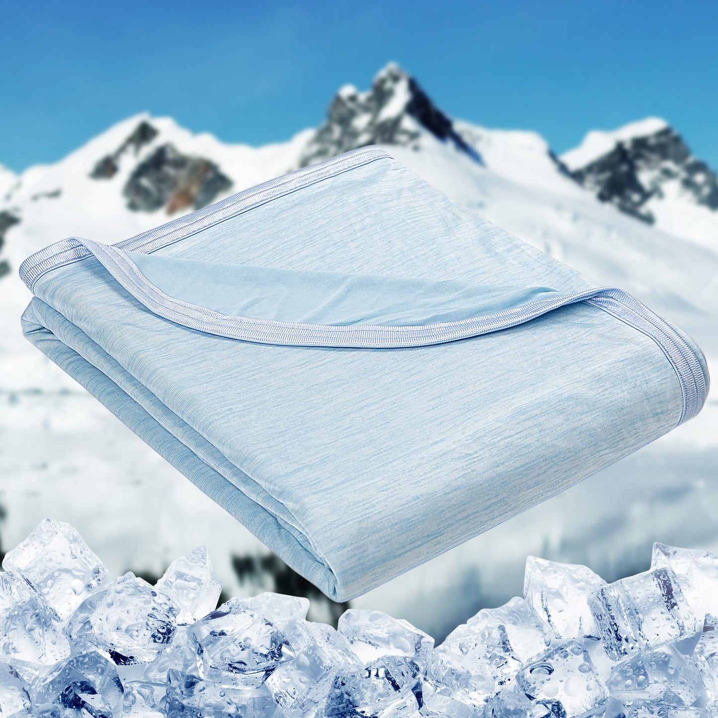 HOMFINE Cooling Blanket for Hot Sleepers - Summer Blanket Thin Lightweight Breathable Soft Double Side Enhanced Cooling for Bed Couch Sofa, Keep Cool for Night Sweats (Light Blue, 60 x 80 inches)
