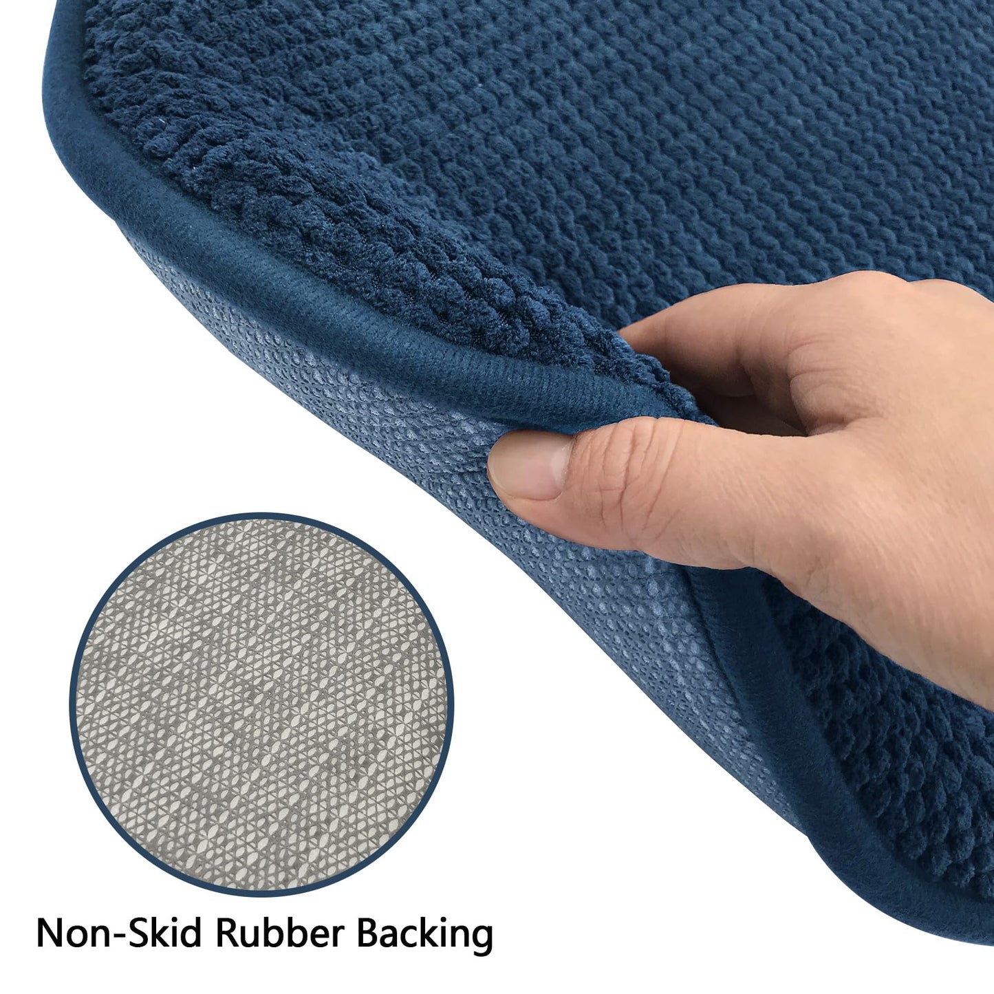 PAGGED Blue Foam Seat Cushions Kitchen Chairs Pads for Dining Chairs 6 Pack Non Slip Patio Seat Cushions Washable U Shaped Soft Thick Large Metal Wooden Chair Cushions,17" x 15"