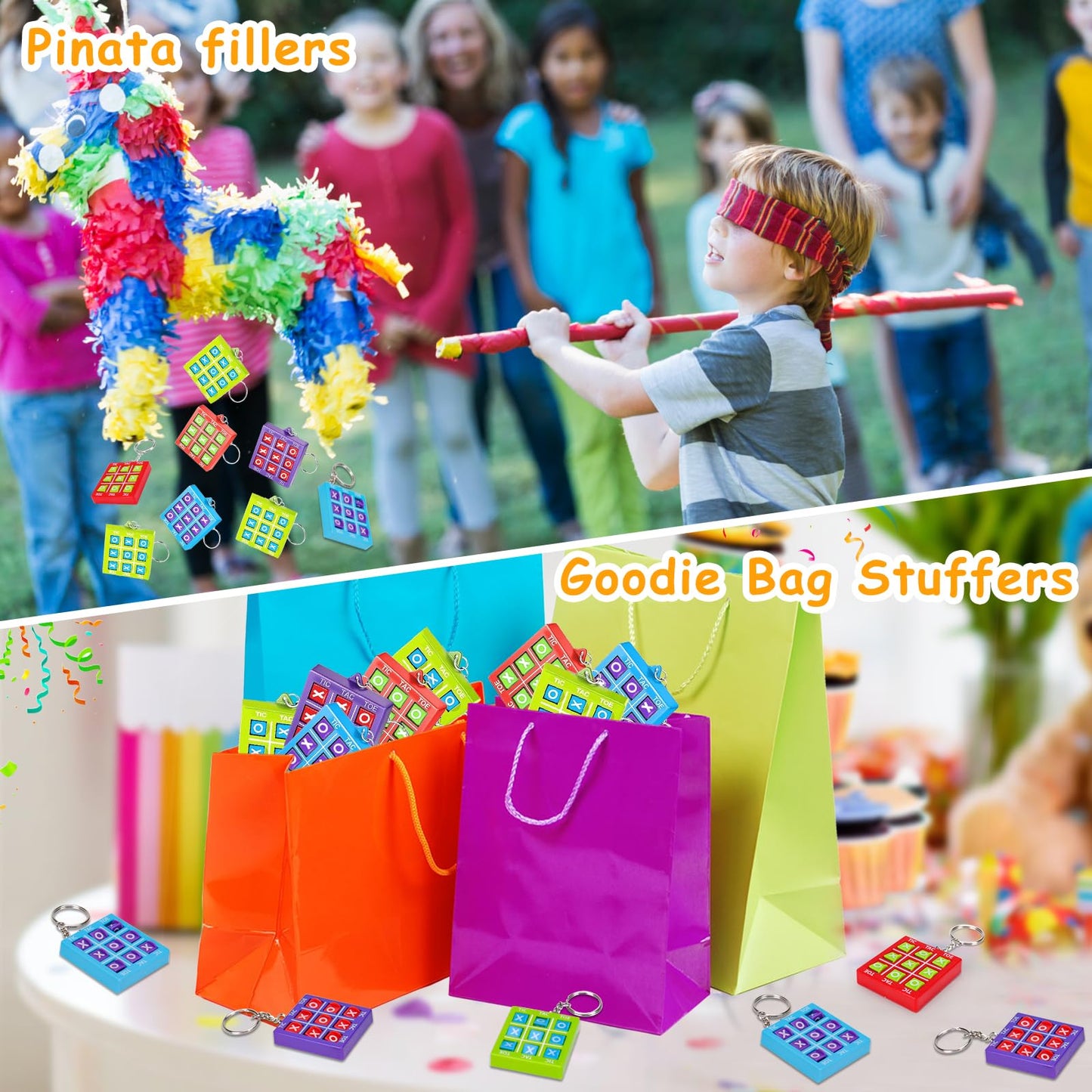 32 Pcs Tic Tac Toe Game Keychains Party Favor for Kids 4-8 8-12 Goodie Bags Stuffers Boys Girls Teen Birthday Return Gifts School Classroom Treasure Chest Carnival Prize Box Toys Pinata Fillers Bulk