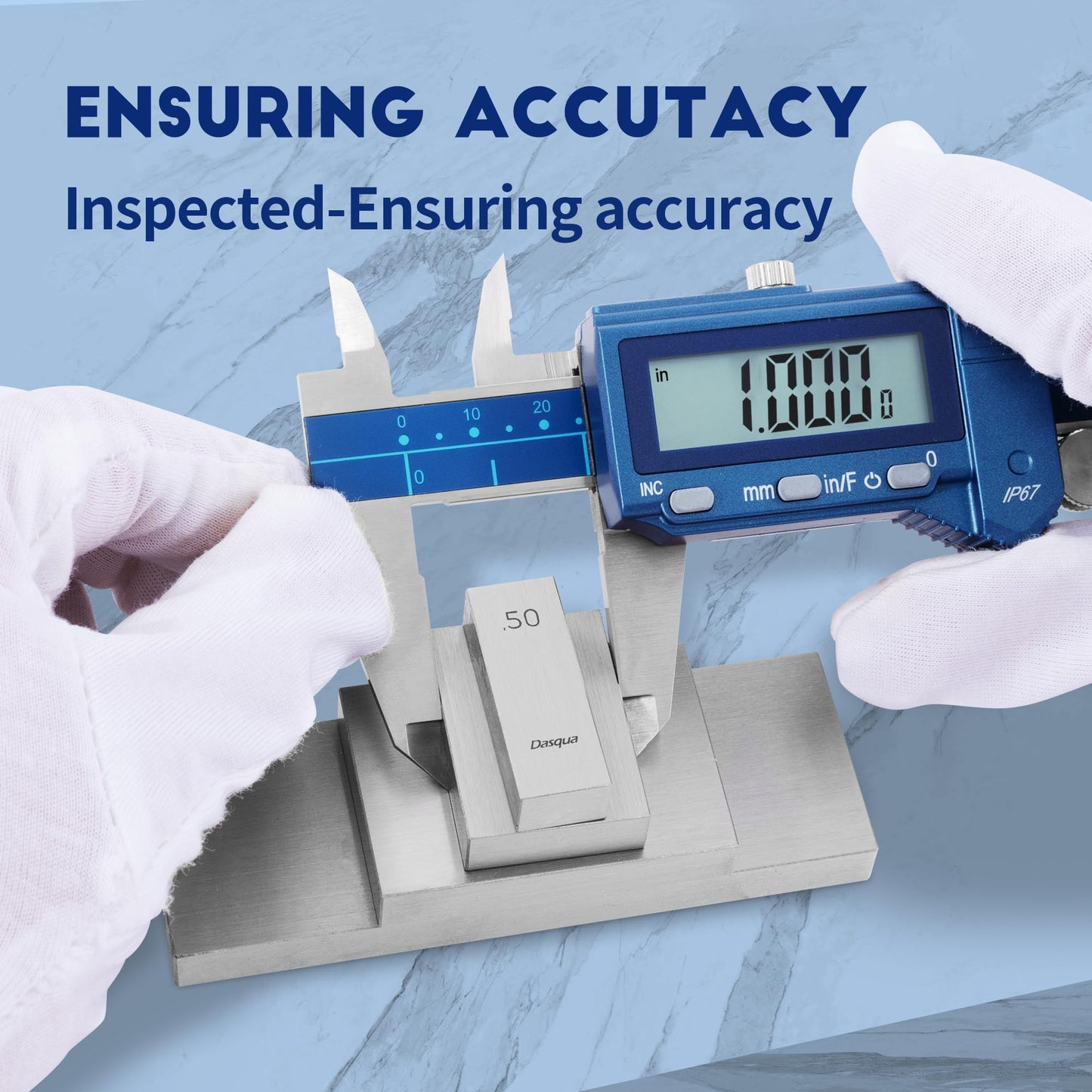 Digital Caliper 6”/150mm, IP67 Waterproof Stainless Steel Electronic Caliper, High Precision, Inch/mm Conversion, Large LCD, Storage Case – Dasqua Industrial Measuring Tools