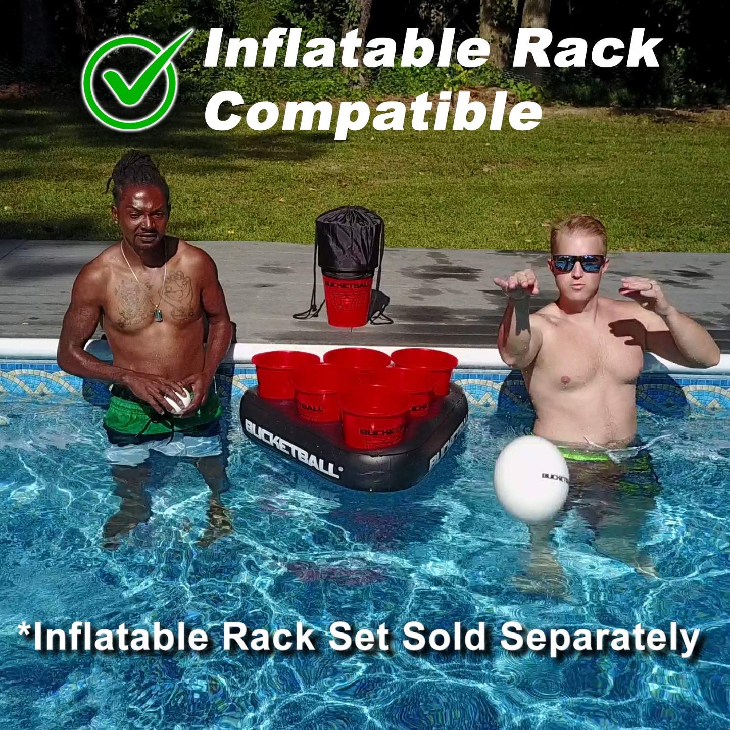 BucketBall | USA Edition Combo Pack | Best Beach, Pool, Yard, Camping, Tailgate, BBQ, Lawn, Water, Indoor, Outdoor Game