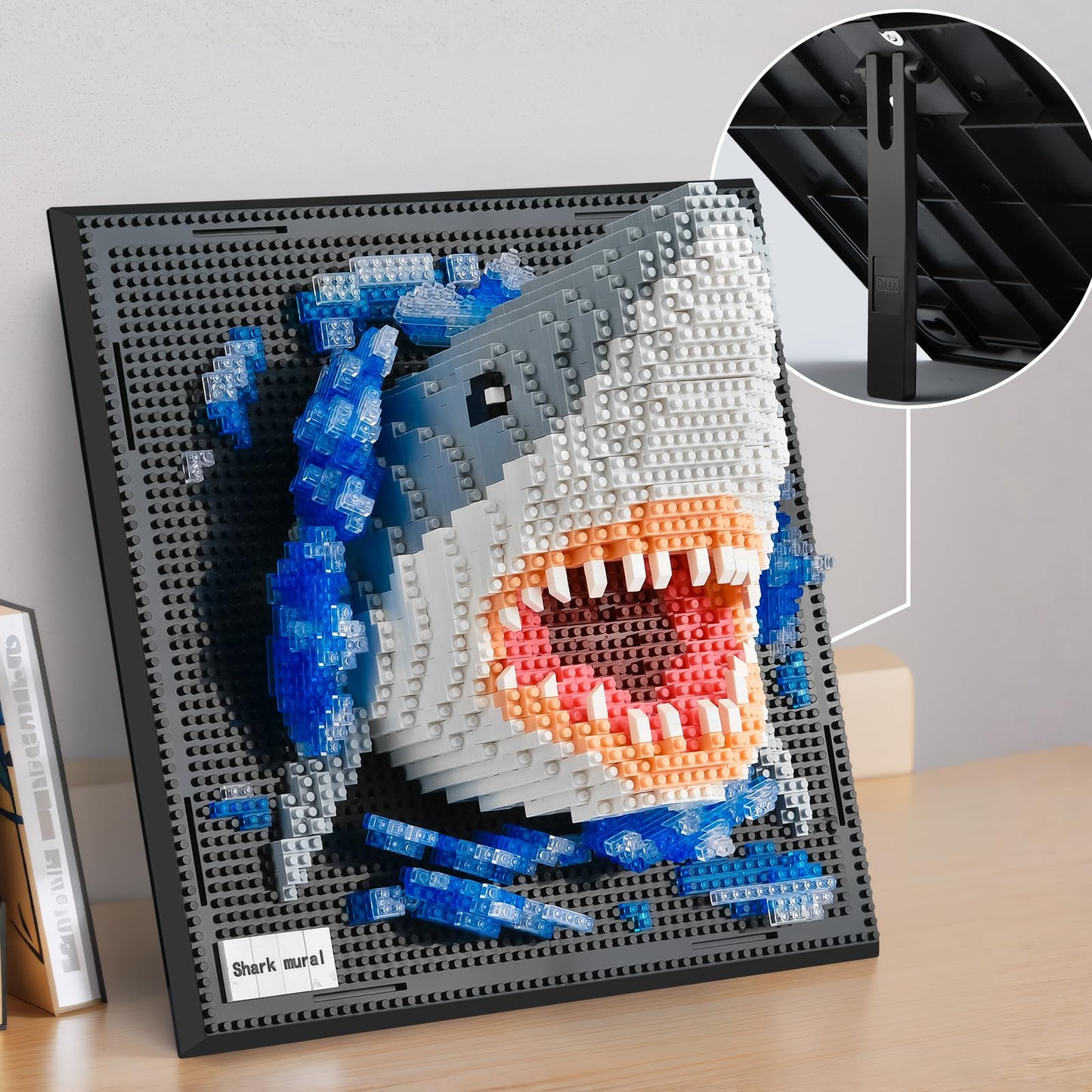 BNG Shark Wall Art Building Blocks for Adult,Animals Model Kit for Wall Decor or Table Display,Creative Toy Gift for Teens 14+,Not Compatible with (2166 PCS)