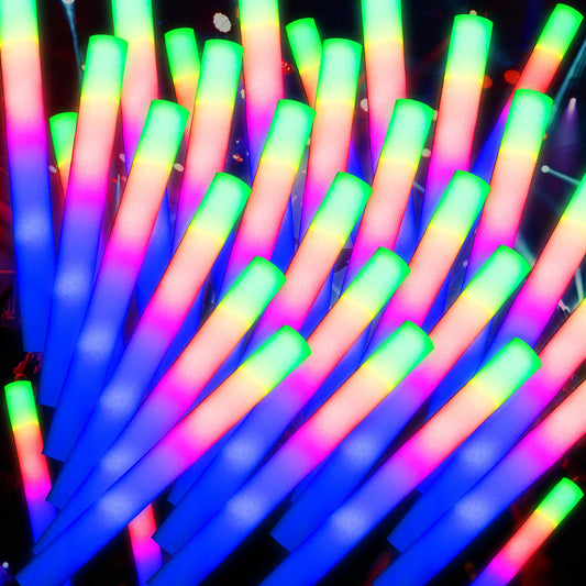 68 Pack led foam glow sticks bulk,wedding glow sticks for reception props，white light-up sticks for adults wedding，light up foam sticks，party light sticks pack,light sticks for parties bulk.