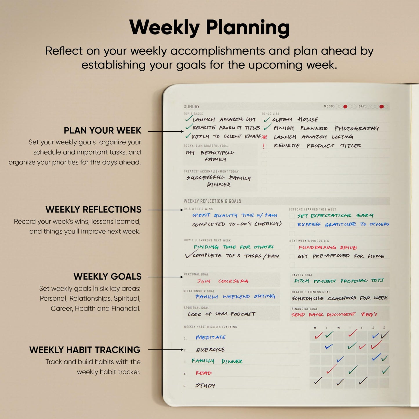Undated, 2026 Planner, 8.5" x 11" - The #1 Productivity Planner to Achieve Your 2026 Goals - Planner 2026-2027 by PRODUCTIVITY STORE (A4, BLACK)