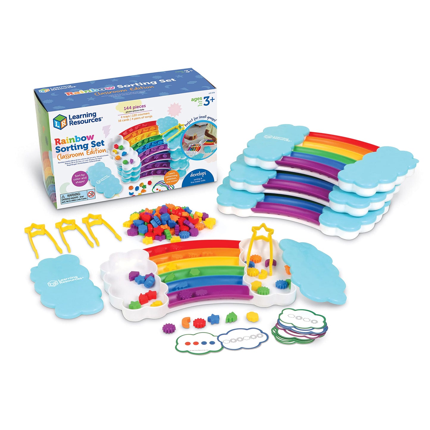 Learning Resources Rainbow Sorting Set Classroom Edition, Toddler Learning Toys, Baby Toddler Toys, Learning & Education Toys, 144 Pieces Ages 3+