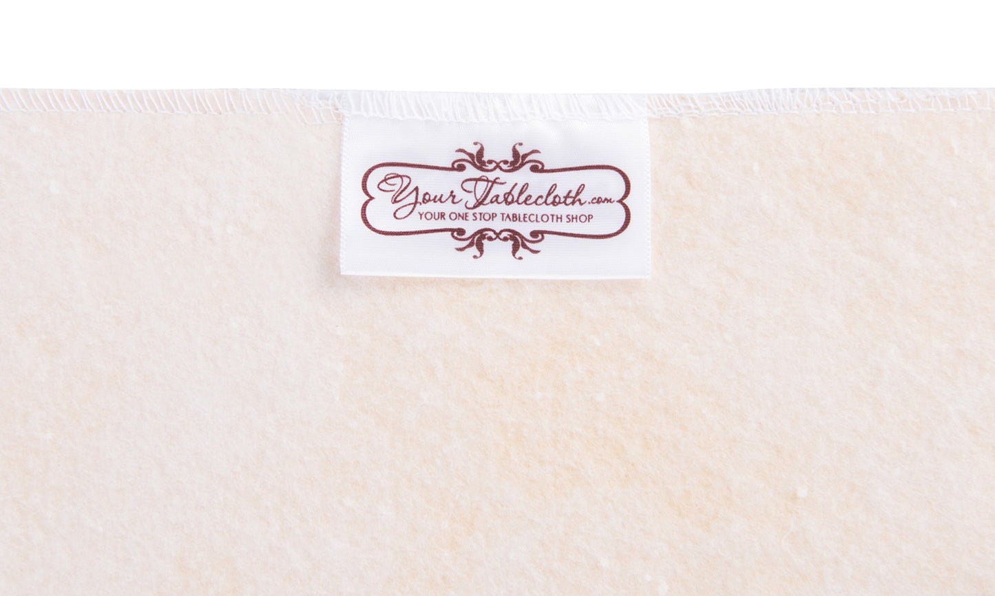 Yourtablecloth Heavy Duty Vinyl Round Fitted Tablecloth (Table Cover) with Flannel Backing Vibrant Colors Elasticized Tablecloth Great for Indoor and Outdoor Dining and Playing Cards 60” White