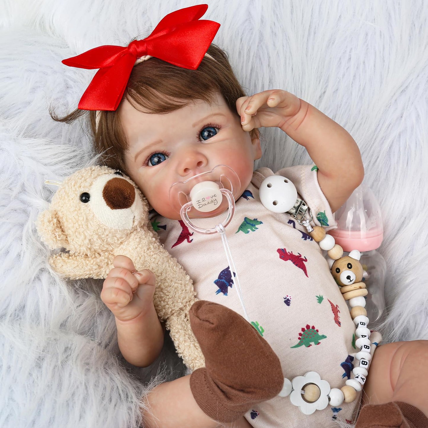 KSBD Lifelike Reborn Baby Dolls - 20 Inch Newborn Baby Doll with Realistic Veins, Handmade Reborn Doll with Weighted Soft Cloth Body, Real Life Baby Dolls Girl Gift for Kids Age 3+