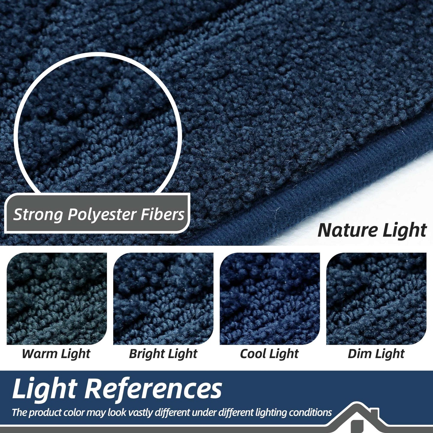 BEQHAUSE Dirt Trapper Door Mat 36" x 60", Doormat Non-Slip Entryway Rugs Washable, Dog Door Mat Stain Resistant and Absorbent Welcome Floor Mat for Front Back Door, Mud Wet Shoes & Paws, Navy Blue