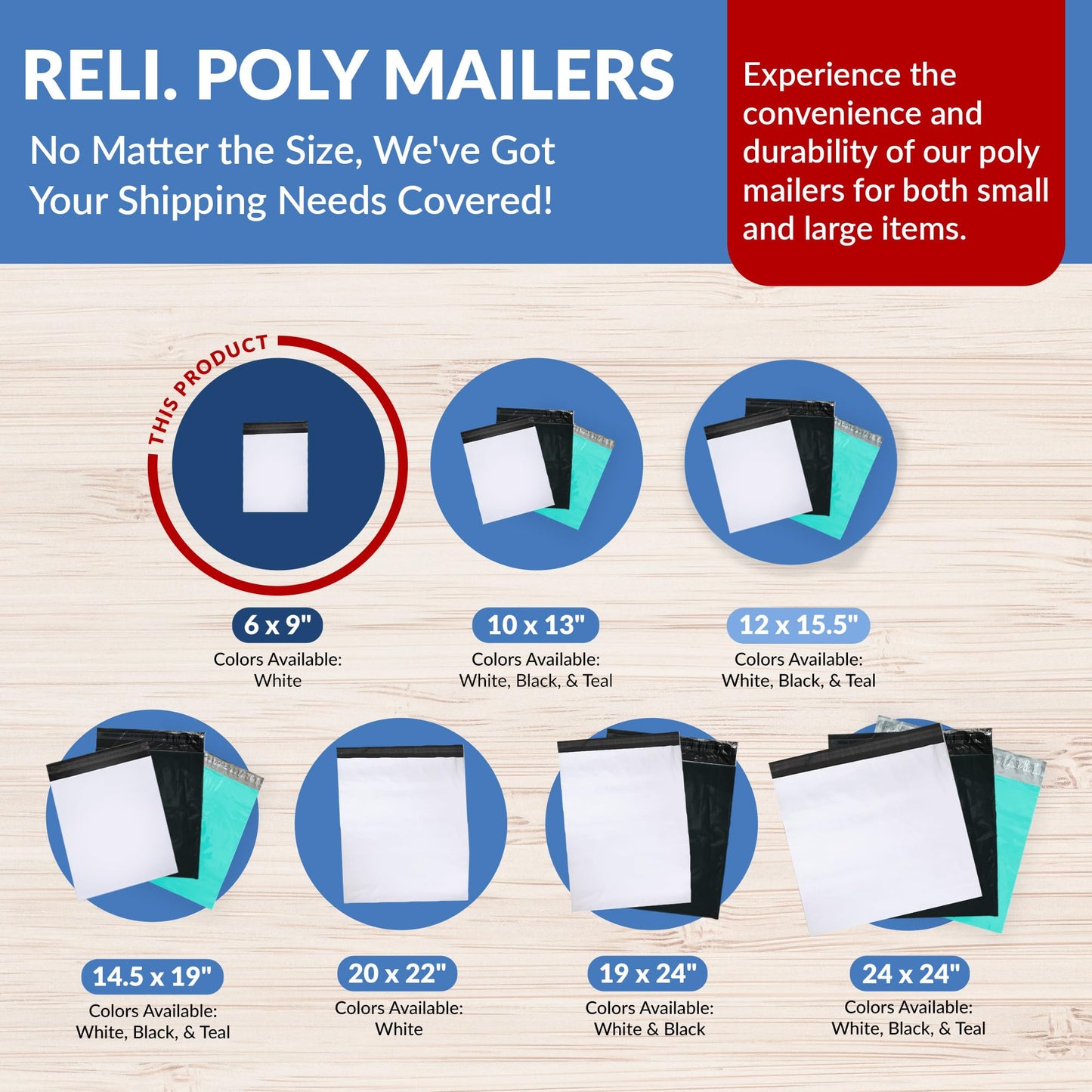 Reli. Poly Mailers 6x9 | 1000 Pcs Bulk | Small Mailing Envelopes/Shipping Bags | White Packaging Bags for Shipping | Non-Padded Poly Mailers | Self Sealing for Small Items, Bulk (White)