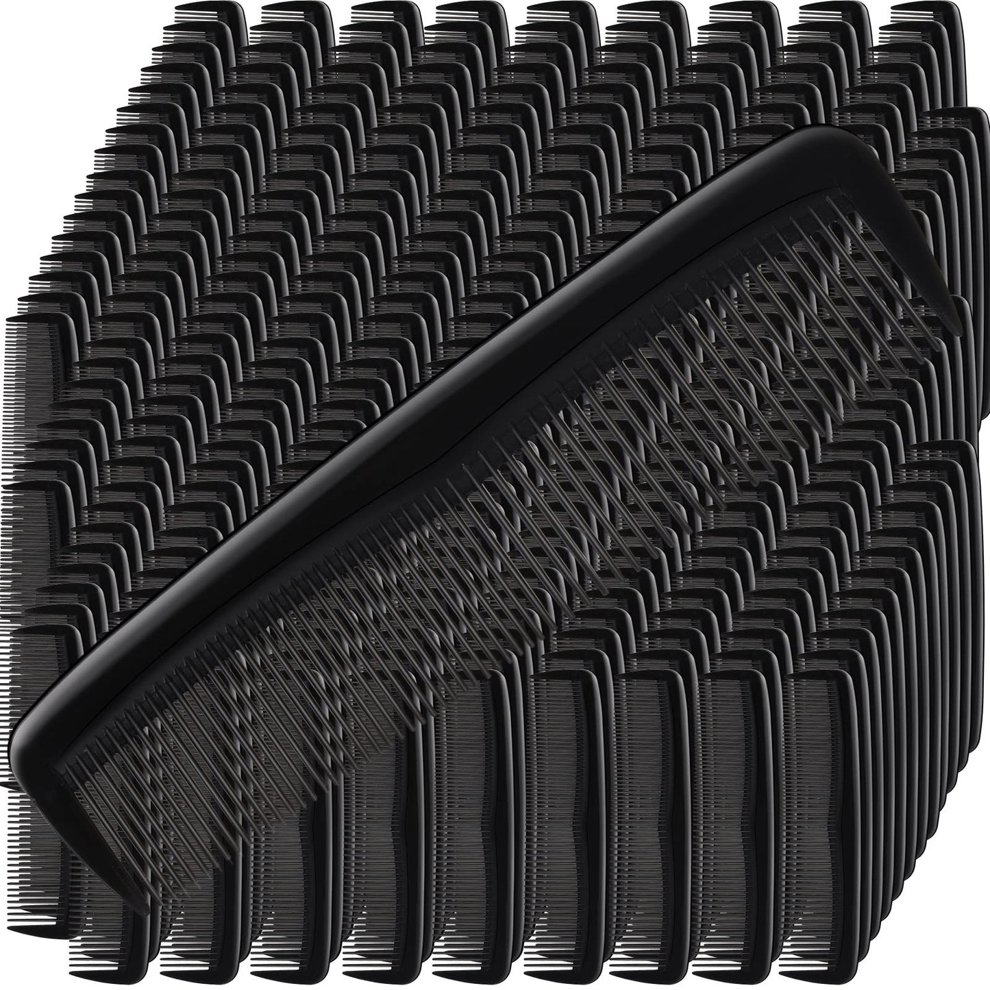 Zopeal 300 Pieces Hair Combs Bulk for Women Men Reusable Pocket Small Plastic Fine Dressing Comb for Travel, Hotel, Homeless, Nursing Home, Charity, 5 Inch(Black)