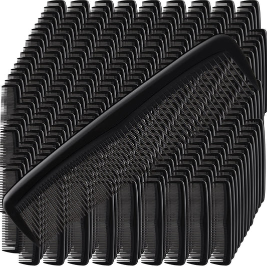 Zopeal 300 Pieces Hair Combs Bulk for Women Men Reusable Pocket Small Plastic Fine Dressing Comb for Travel, Hotel, Homeless, Nursing Home, Charity, 5 Inch(Black)