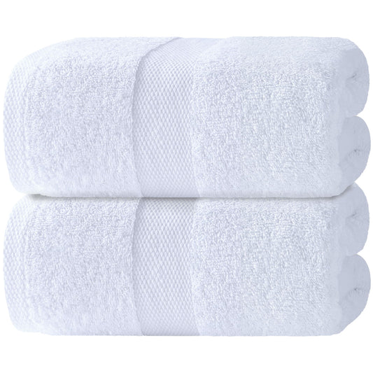 Bath Sheet Towels - 650 GSM Cotton Luxury Bath Towels Extra Large 35x70 | Highly Absorbent and Quick Dry | Hotel Quality Extra Large Bath Towels Oversized, White, 2 Pack