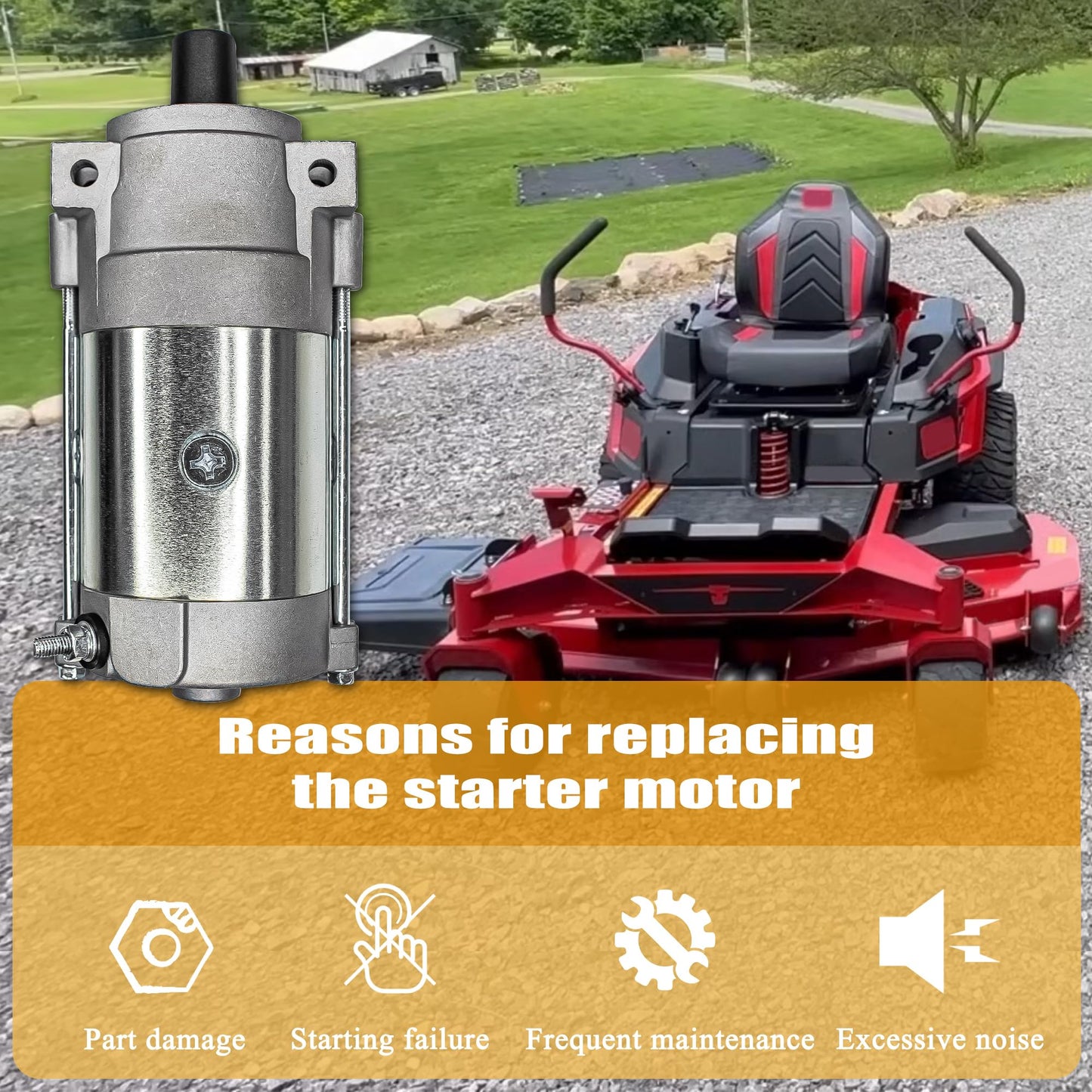 136-7880 Starter Motor FitsToro Timecutter SS5000 SS4225, Titan 48" 52" 60",Exmark Quest Radius E S 48" 52" 60" Compatible 2P77F 22 22.5 24.5HP Engine 133-1564 127-9209 133-9828