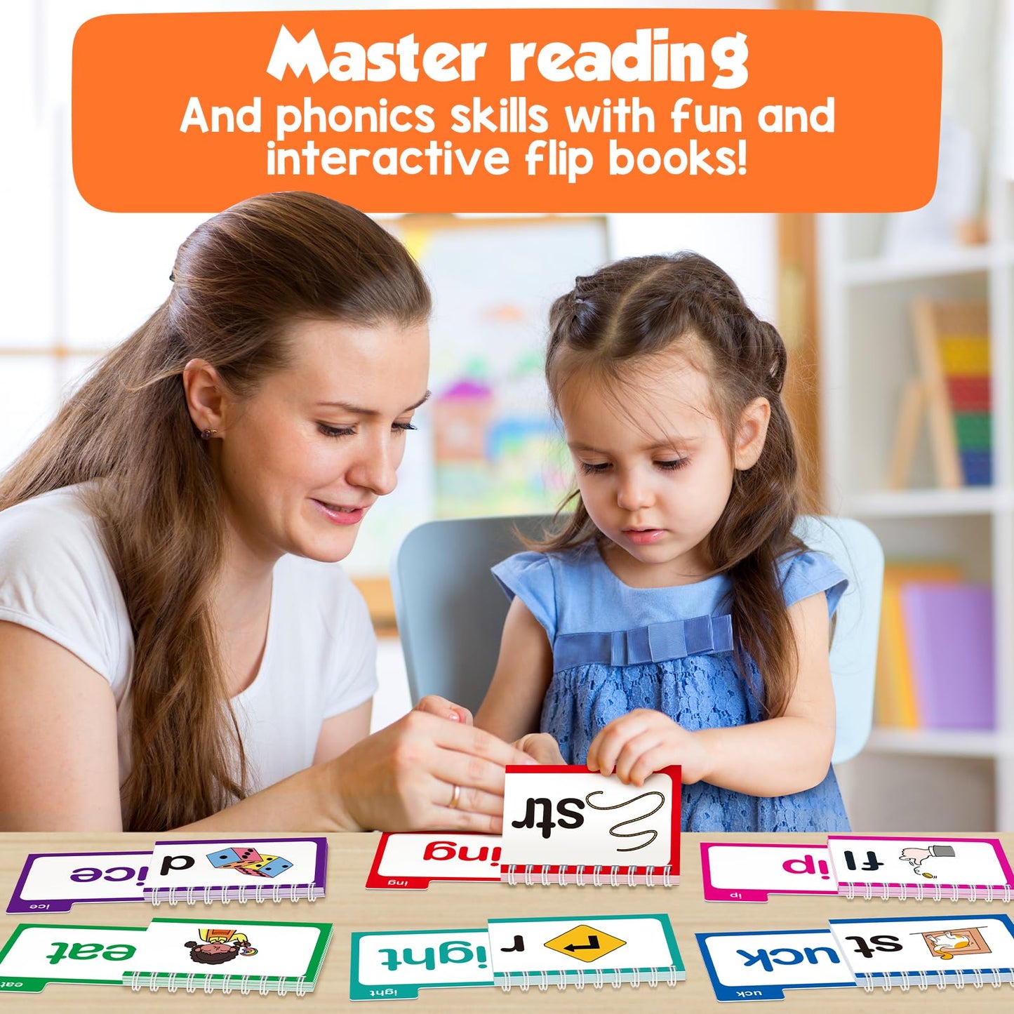 Edulok Word Families, Letter Sounds Flash Cards, ABC Vocabulary Flashcards, Kindergarten Sight Word Flash Cards, Learn to Read Phonics Cards, Read and Rhyme Flip Activity Book, Reading Games