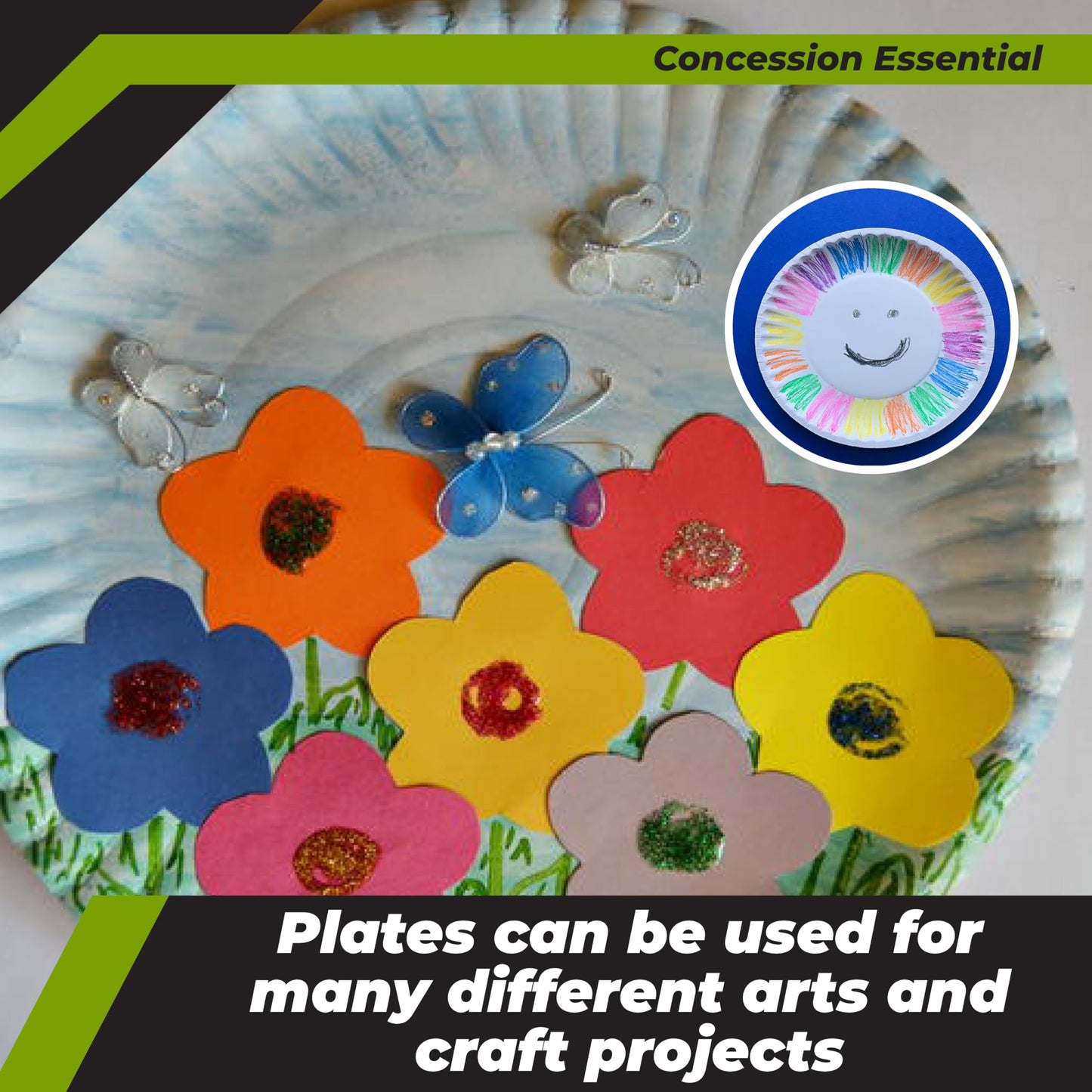 Concession Essentials Paper Plate, 9" White Uncoated 500ct