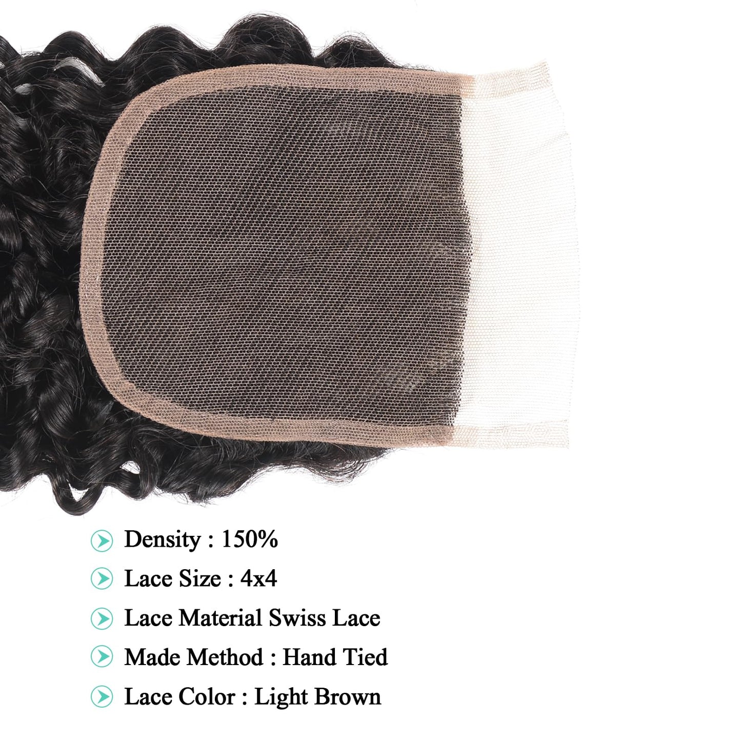 JTdebade 12 Inch Kinky Curly Human Hair Bundles With Closure Brazilian Virgin Human Hair 4 Bundles Natural Black Color 100% Unprocessed Curly Wave Human Hair Extensions（12 Inch Curly*4+14 Closure）