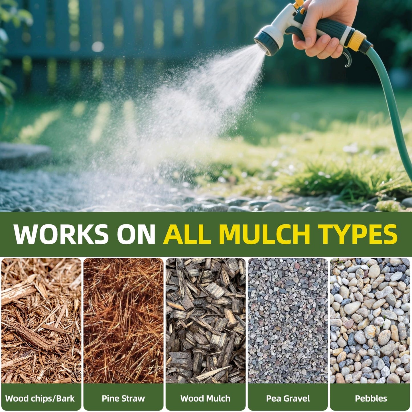 1 Gallon Garden Glue– Safe & Strong Mulch Glue for Home Yards –Covers 2X Area,Holds Mulch, Stones,Pebbles & Pine Straw in Place | Weatherproof, Non-Toxic Adhesive for Gardens,Walkways,Lawn,Driveways