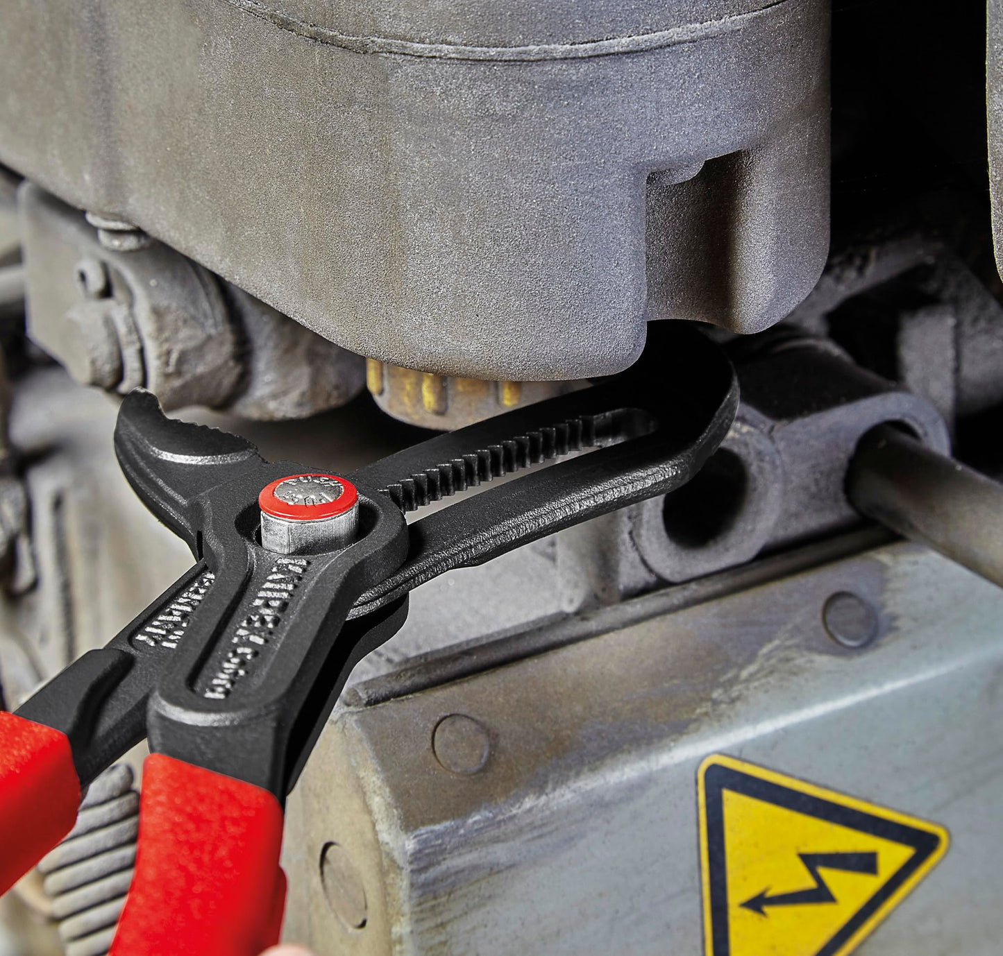 KNIPEX Tools - Cobra QuickSet Pump Pliers (8721300SBA), 12-Inch, Red