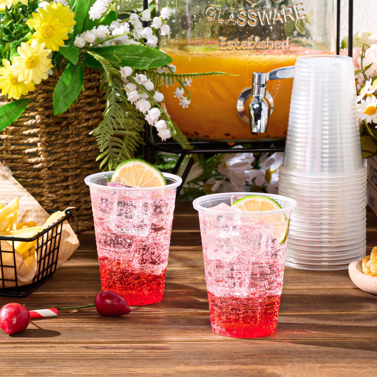 Lilymicky 1000 PACK 9 oz Clear Plastic Cups, 9 Ounce Disposable Drinking Cups for Birthday Parties, Picnics, Ceremonies, and any Events
