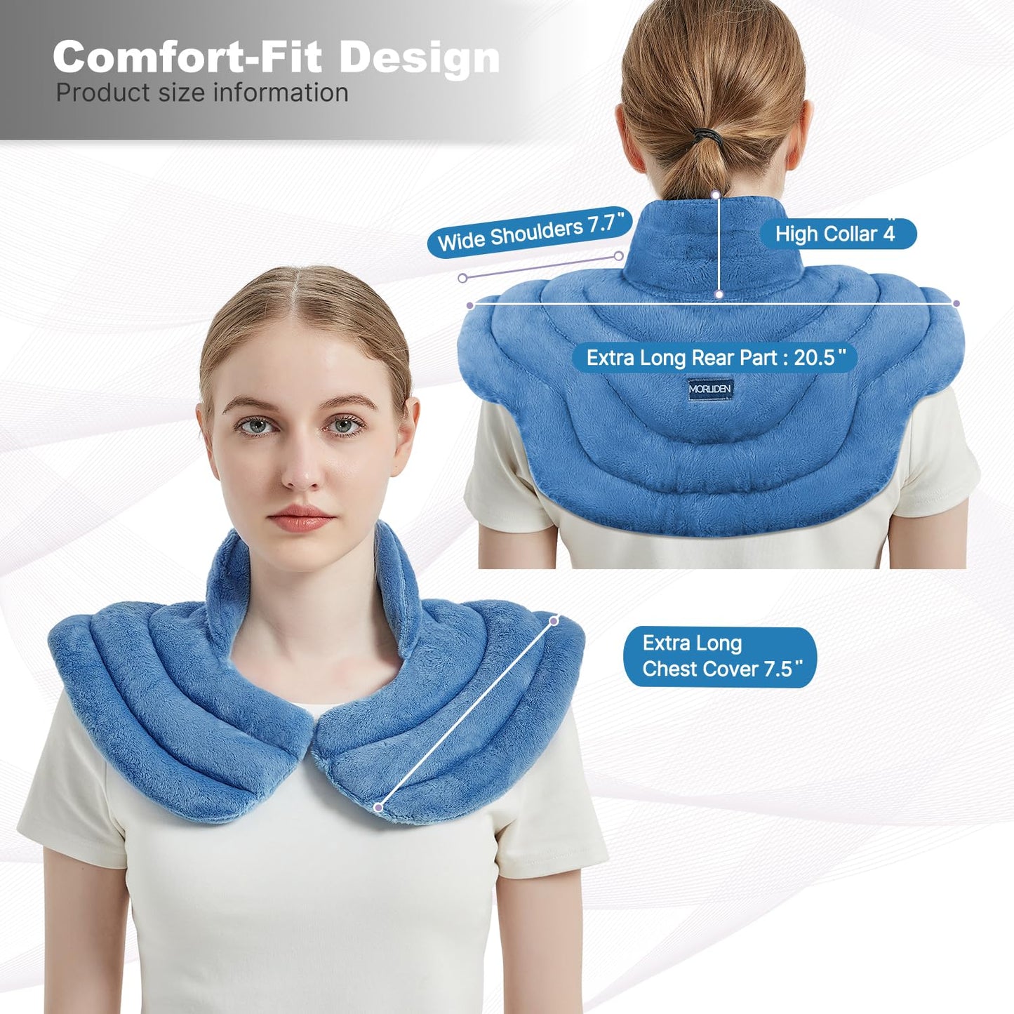MORLIDEN Microwavable Heating Pad for Neck and Shoulders, Microwave Heating Pads Neck Warmer Wrap for Pain Relief