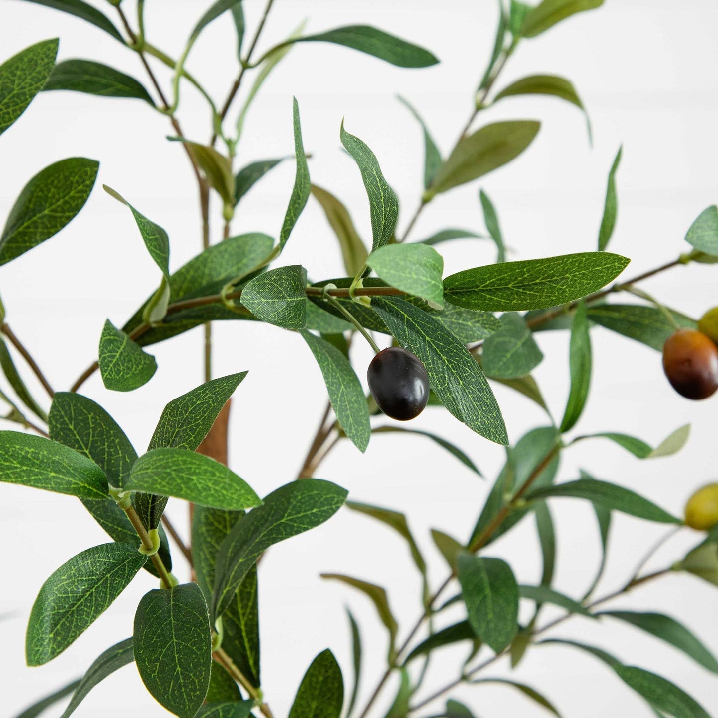 Nearly Natural Olive Tree - 3FT Tall Silk Faux Olive Tree for Home and Office Decor, Realistic Branches and Lifelike Fruits, Natural Wood Trunk, Potted