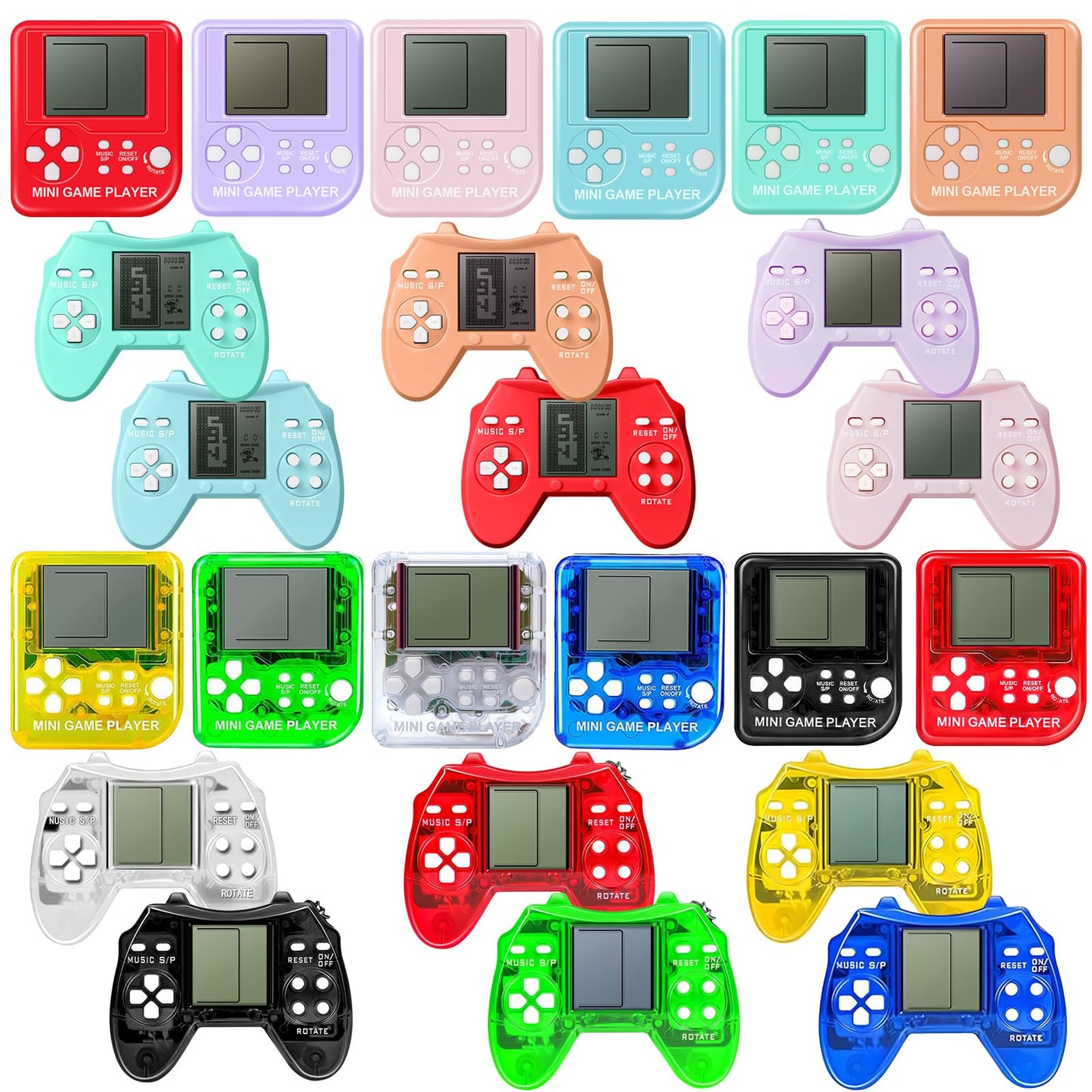 Sinikoro 24 Pack Video Game Party Favors for Kids Video Game Keychain Video Game Birthday Party Supplies