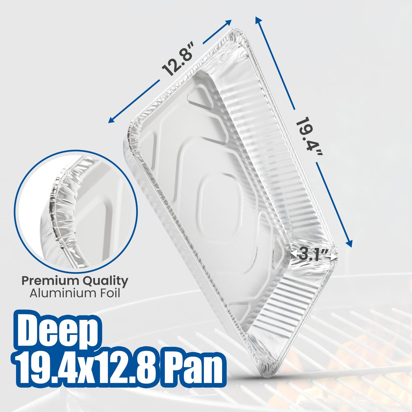 EHOMEA2Z Large Aluminum Pans Full Size Deep Foil Disposable Durable Large Steam Table Pans for Baking Serving, Chafing Trays for Caterers, Bakeware 21 x 13 x 3 (15)