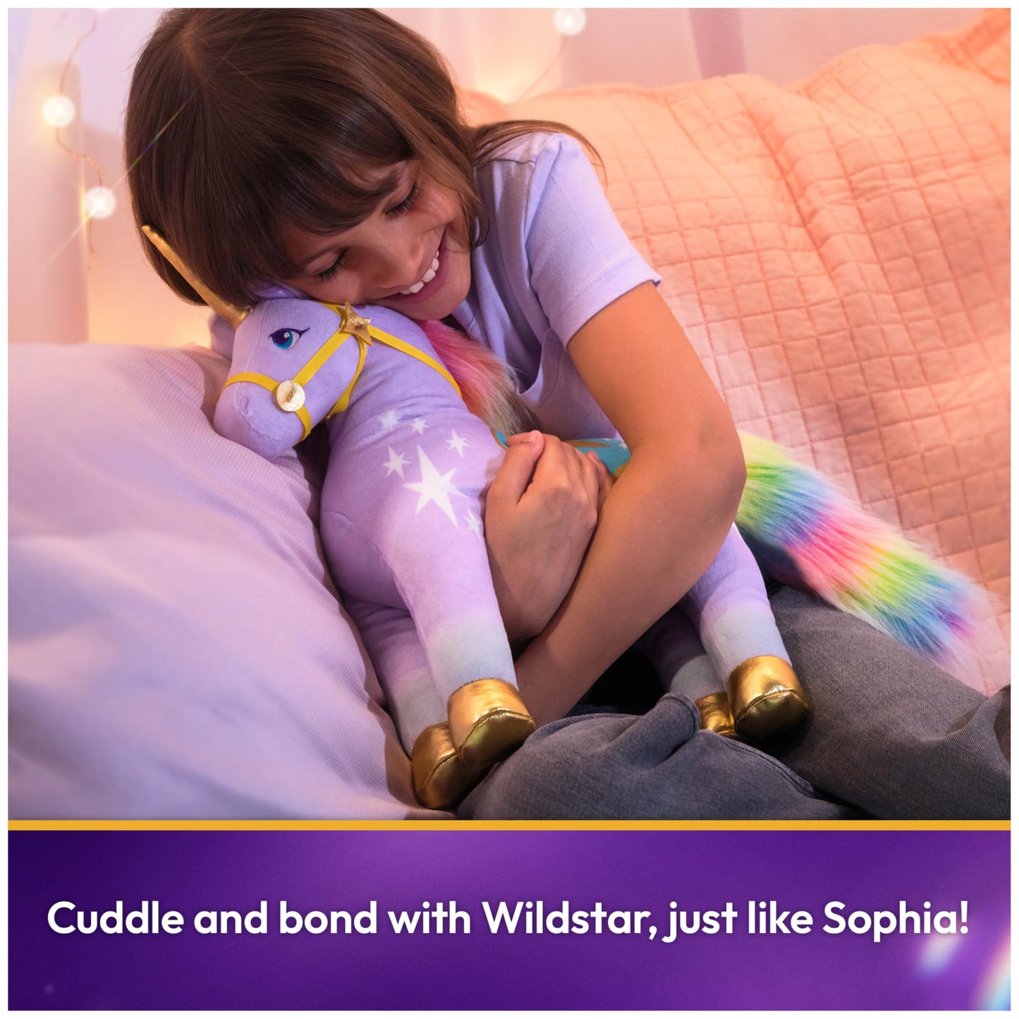 Unicorn Academy Official Wildstar Plush Toy, Unicorn Stuffed Animal, Unicorn Toys for Girls Ages 1 & Up, Purple, 15”