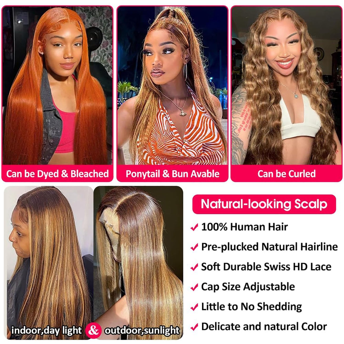 30 inch Highlight Ombre Lace Front Wig Human Hair 180% Density 13x4 Hd Transparent Lace Front Wigs Human Hair Honey Blonde 4/27 Highlight Lace Front Wigs Human Hair Straight Wigs Human Hair Color