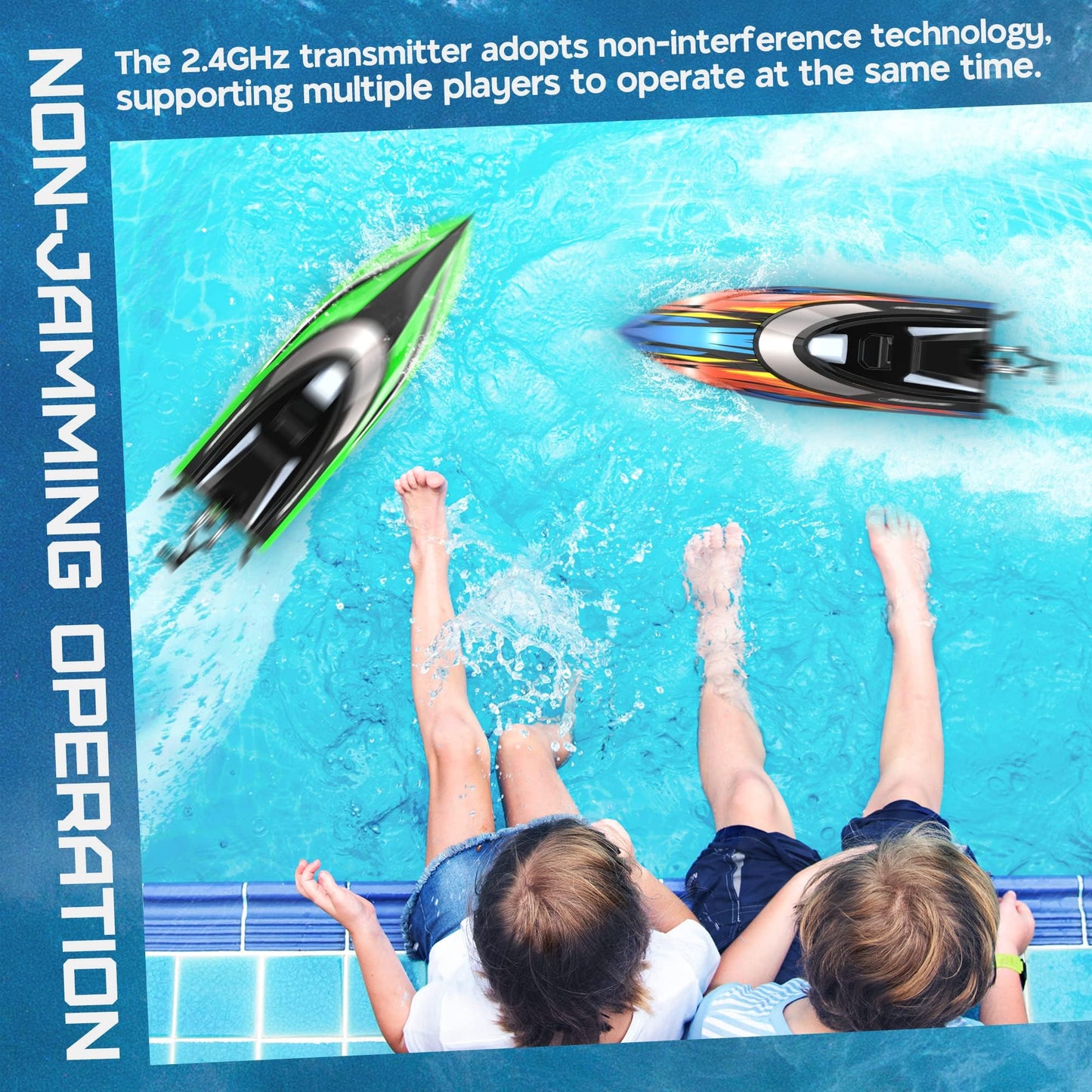 ALPHAREV RC Boat - R308 32+ KPH Fast Remote Control Boat for Pool & Lake with Portable Suitcase, 2.4GHz Racing RC Boats for Adults & Kids, Summer Water Toy Gifts for Boys & Girls