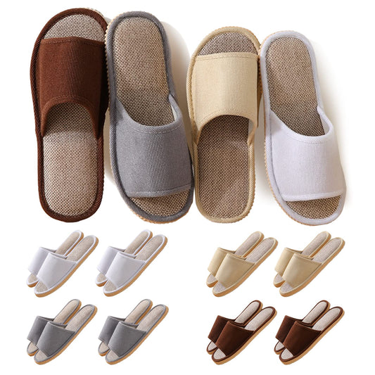 8 Pairs Disposable Slippers for Guests,House Slippers for Guests , Open Toe Indoor Slipper Comfortable Washable,Multi-Color Casual Spa Slipper for House,Hotel,Travel,Unisex Universal Size(4 Large Size+4 Medium Size)