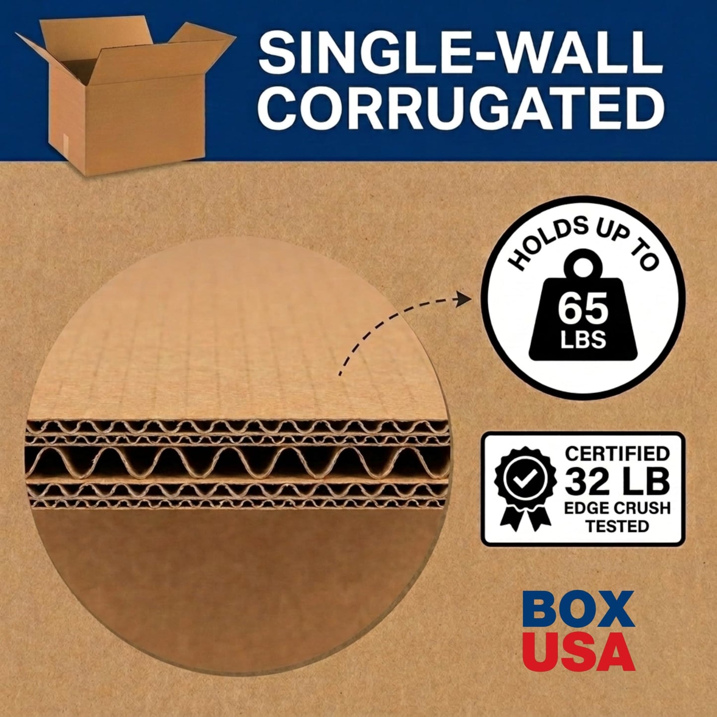 BOX USA Shipping Boxes Small 7L x 4W x 3H 50-Pack - Corrugated Cardboard Box for Moving, Mailing, Packing, Packaging and Storage