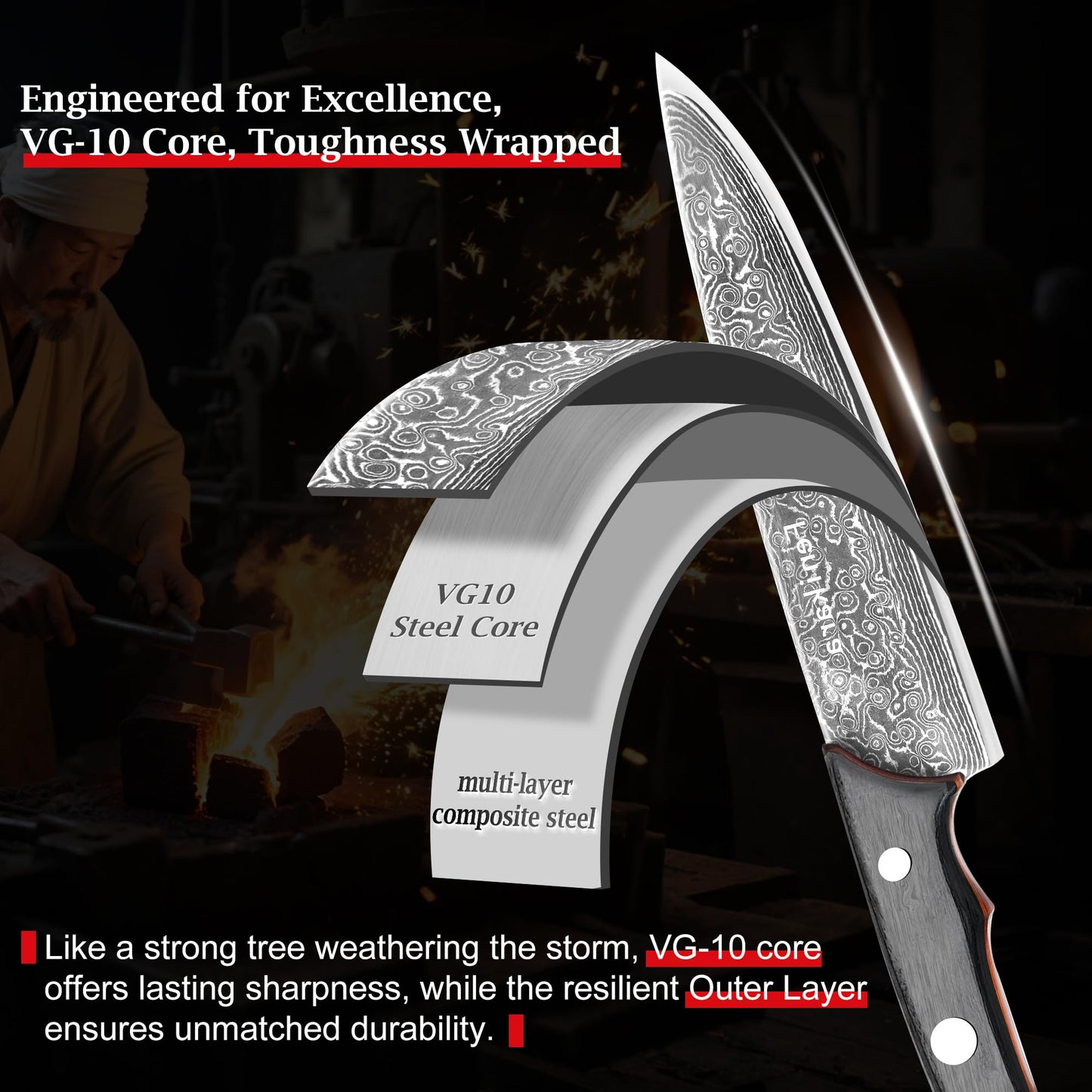 81-Day Crafted 8" Damascus Chef Knife, Anniversary Birthday Gifts for Men Wowen Husband, Hand Forged 67 Layer Kitchen Knife with a Unique Real Damascus Pattern, Papa Dad Gifts from Daughter Wife Son