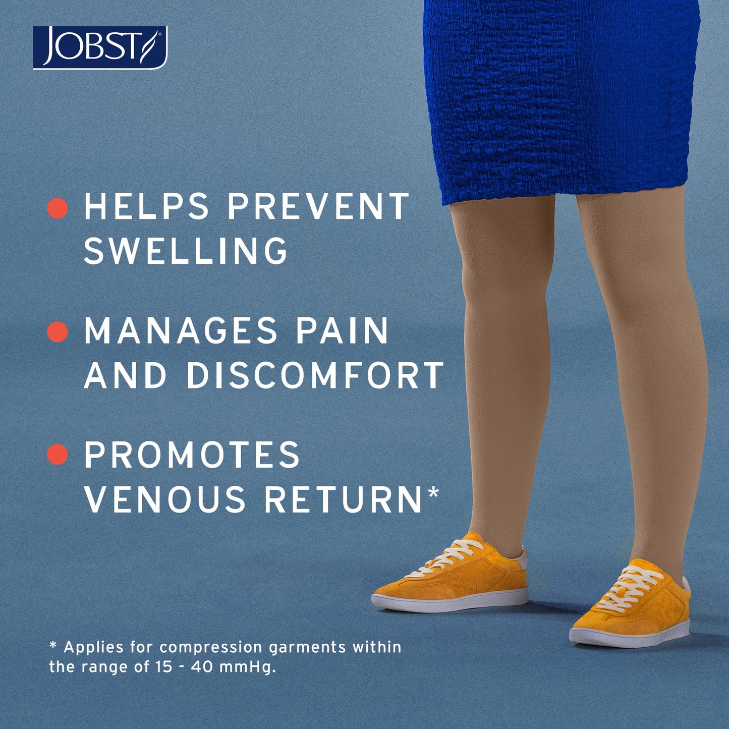 JOBST Relief Knee High Graduated Compression Socks 20-30mmHg - Comfortable Unisex Design - Closed Toe, Black, Large Full Calf