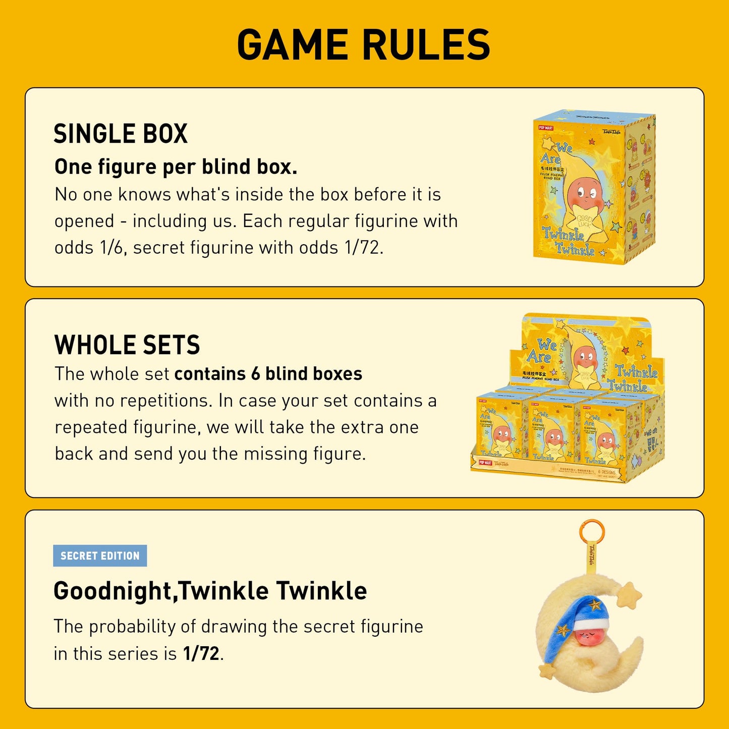 POP MART We are Twinkle Twinkle Series Plush Pendant Blind Box, Random Design Action Figures, Collectible Toys for Home Room Decor, Anniversary Birthday Gifts for Girls Boys Men Women, Single Box