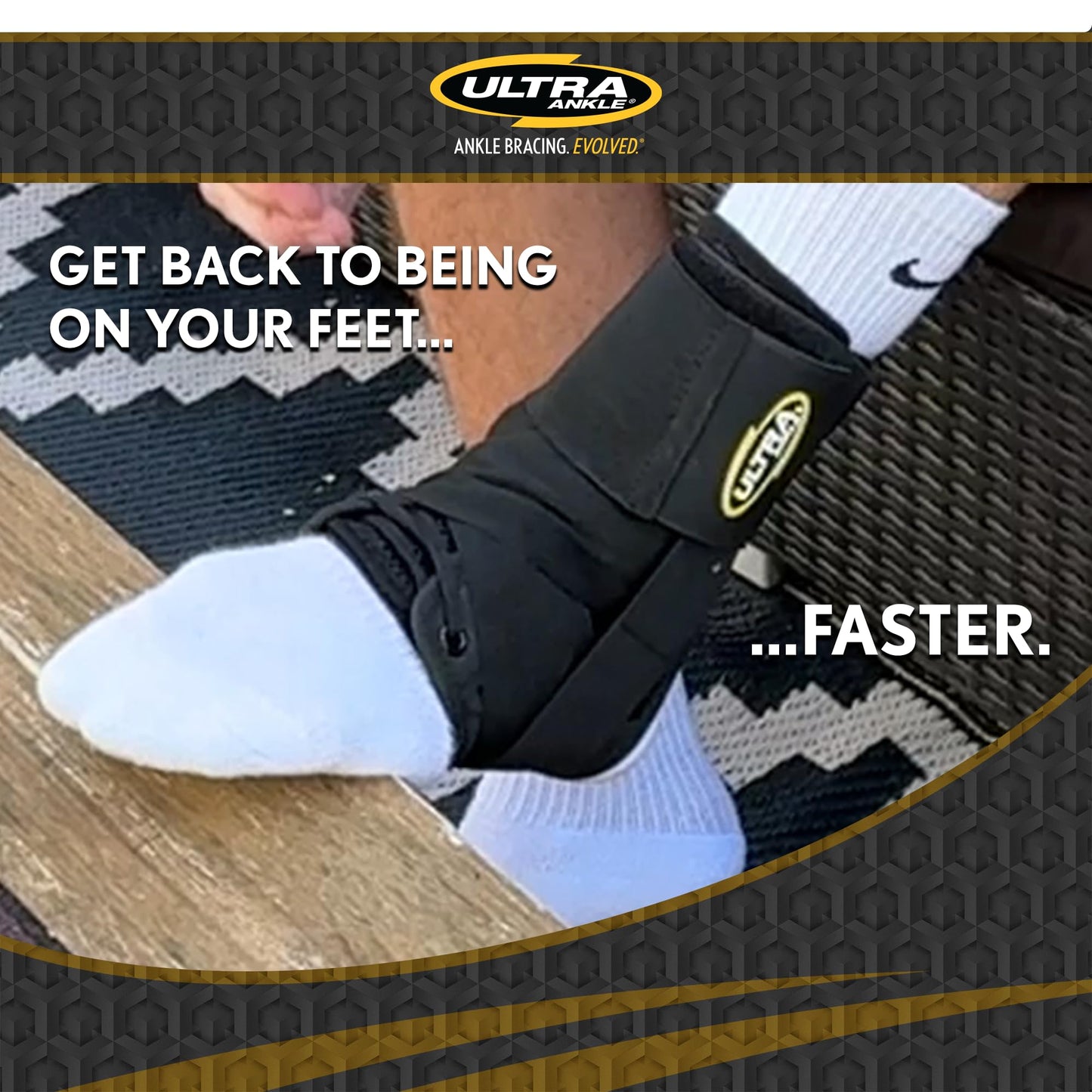 Ultra 360® Lace-Up Adjustable Ankle Brace – For Ankle Stabilization, Adjustable Compression