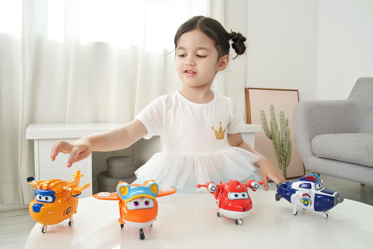 Super Wings 5" Transforming Toys 5-Pack, Supercharged Jett, Supercharged Paul, Supercharged Dizzy, Golden Boy & Sunny Airplane Toys Action Figures, Preschool Toy Plane for 3 4 5 Year Old Kids