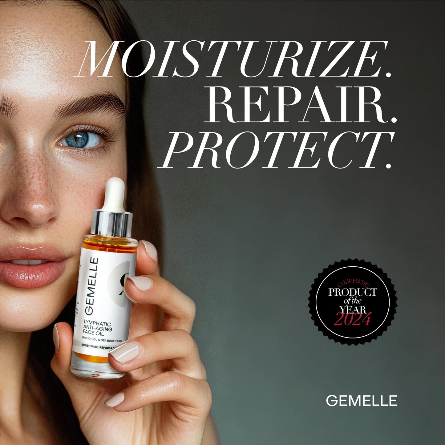 GEMELLE Hydrating Anti-Aging Face Oil | 2024 Product of The Year | Packed with Vitamins C,E & A | Moisturize, Repair & Protect | Bakuchiol, Sea Buckthorn & More! | Lymphatic, Natural, Clean 30ml