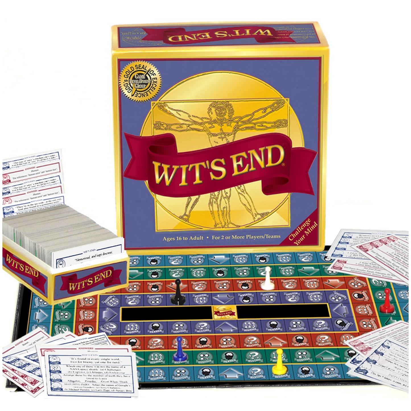 Wit's End — A Smart, Mind-Bending Trivia & Brain Teaser Game That Will Challenge Your Wits & Knowledge — Adult & Family Night Fun