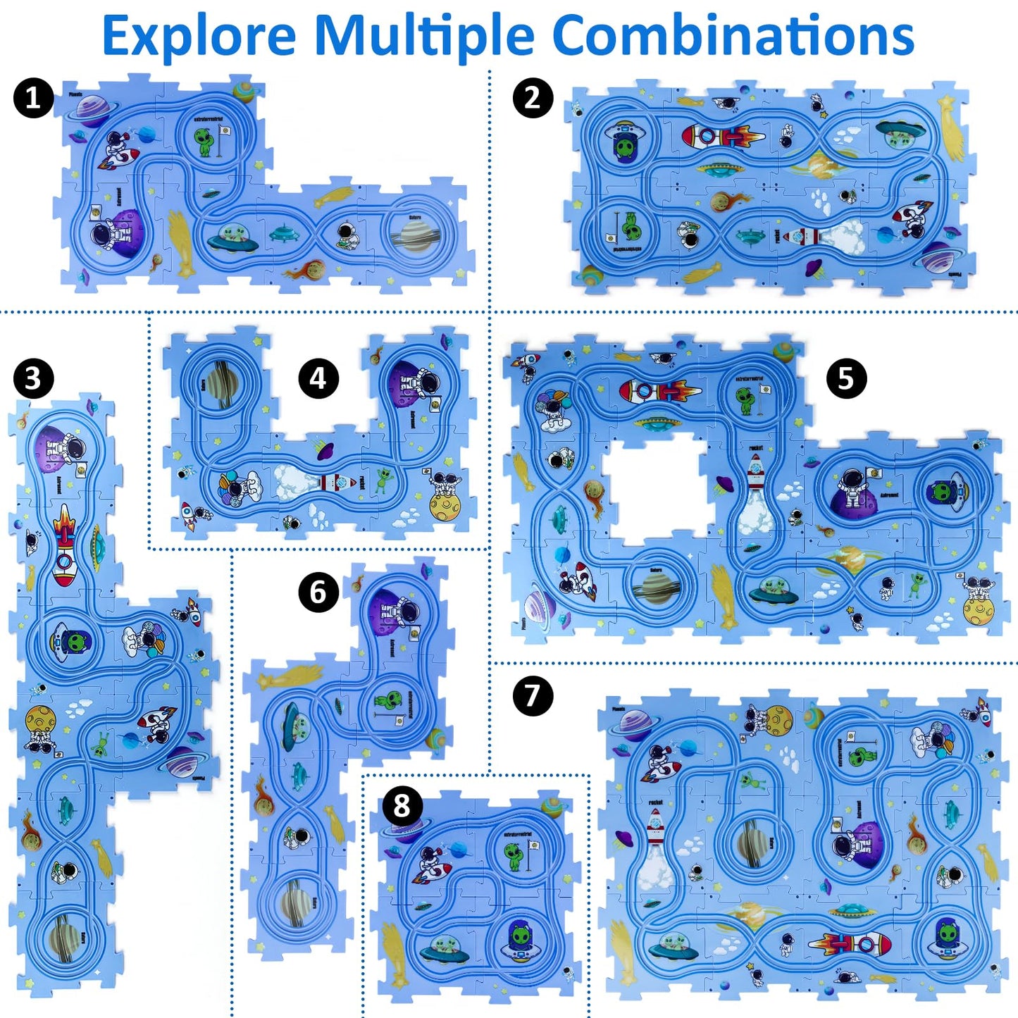 VESPRO 100PCS Kids Car Track Set - 4 Series Toddler Puzzle Racer Play Set, Educational Toys for Boys and Girls Ages 3+