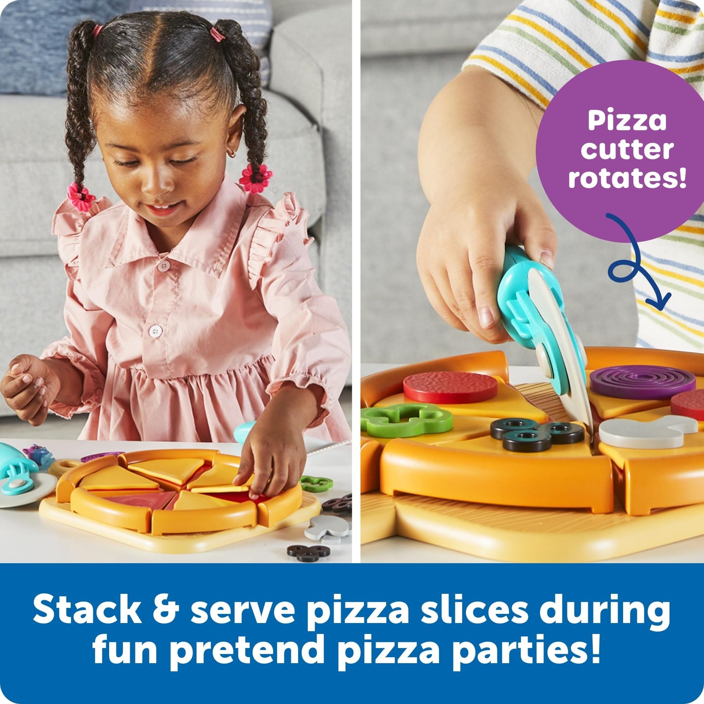 Learning Resources New Sprouts Pizza Night - Imaginative Play Food Set for Kids, Role Play, Toddler Pretend Kitchen Set, Fine Motor Skills, Turn Taking Games, Social Emotional Learning