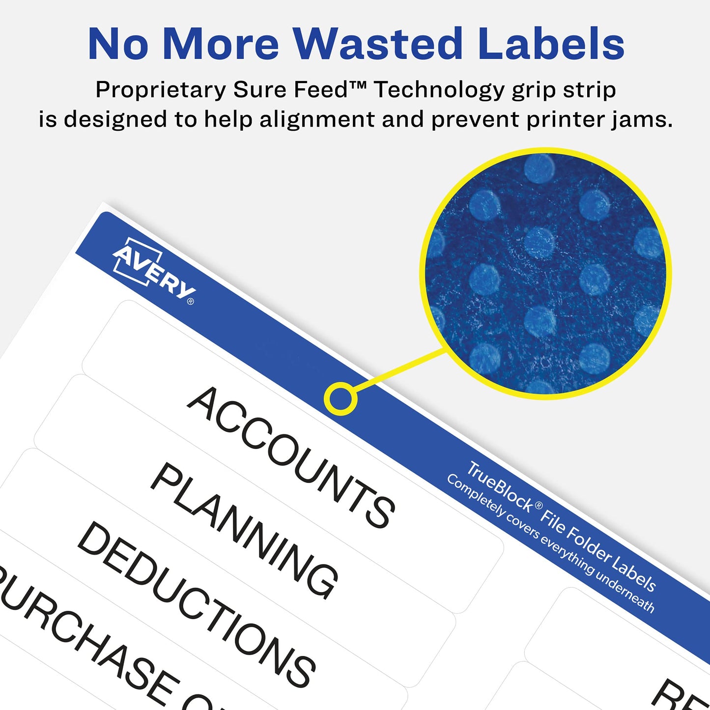 Avery TrueBlock File Folder Labels, 2/3" x 3-7/16", 1,800 Printable Labels, White, Permanent (75366)