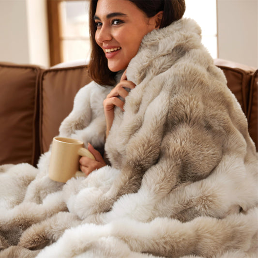 Bedsure GentleSoft Fluffy Faux Fur Throw Blanket for Couch, Soft Fuzzy Fleece Blankets & Throws, Tie-dye Taupe Cozy Gifts for Women Teen Girls, Minky Thick Warm Plush Gifts for Birthday, Anniversary