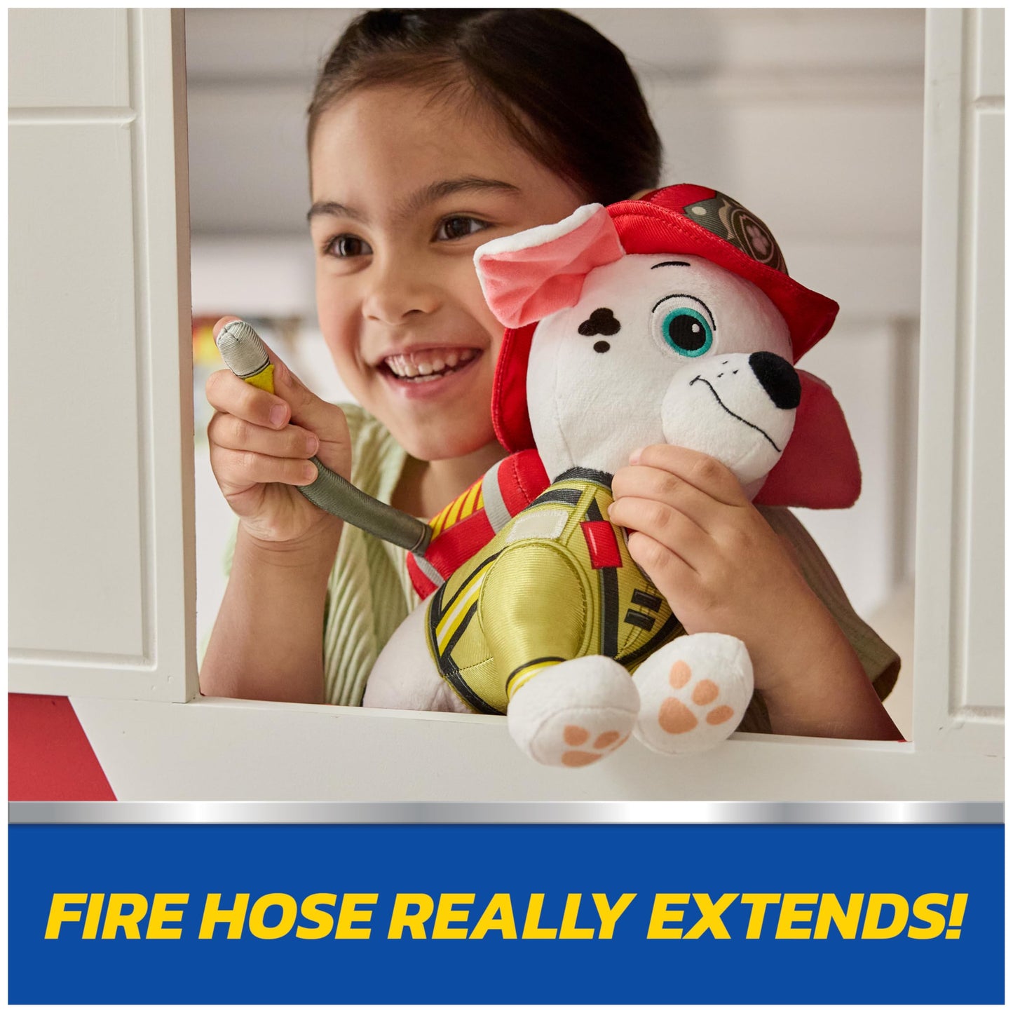 PAW Patrol: Fire Rescue Marshall, Plush Toy with Fire Extinguisher, Backpack, and Hose, Preschool Toys, Kids Toys for Boys & Girls, Ages 3 and Up, 10”