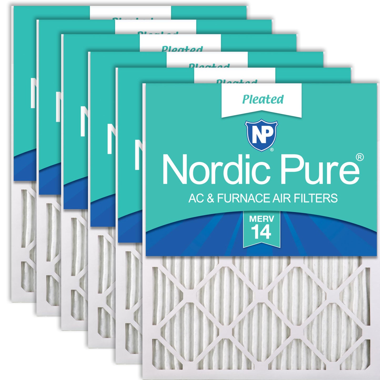Nordic Pure 16x25x1 (15 1/2 x 24 1/2 x 3/4) Pleated MERV 14 Air Filters 6 Pack