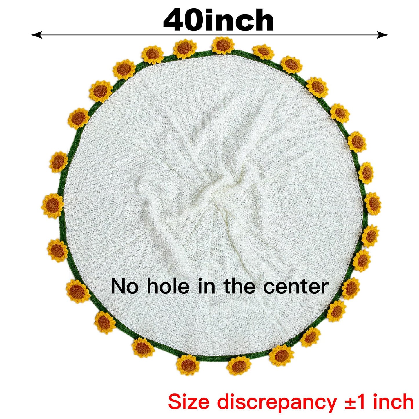 SoffMoiis Crochet Sunflower Bouquet Blanket, Handmade Flower Blanket, 40 Inch Round Floral Knitted Gifts for Mother's Day, Grandma Birthday, Teacher, Friend, Home Decor, Sofa（Finished Product）