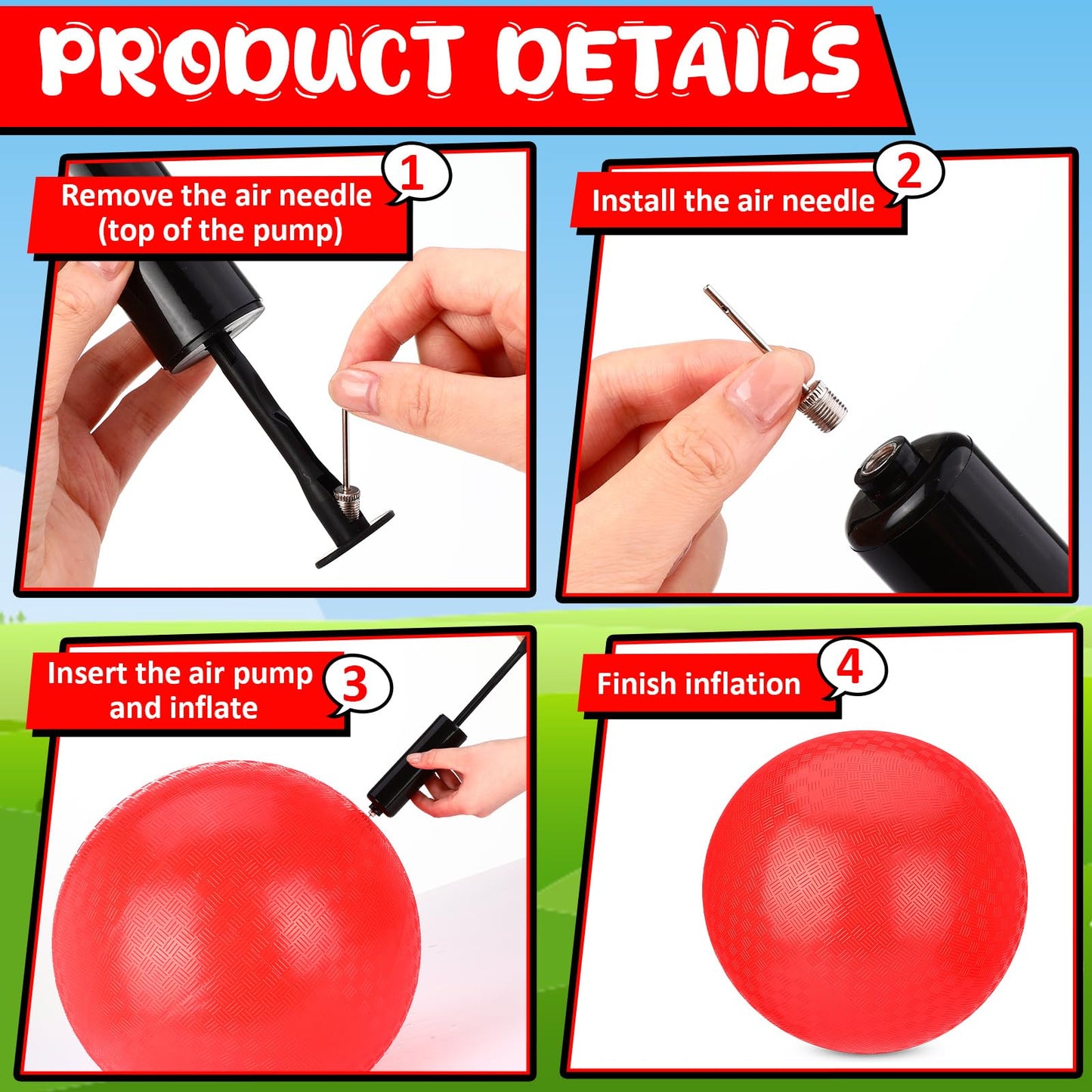 Yunsailing 5 Pack 18 Inch Big Bouncy Balls Giant Inflatable Playground Balls with Hand Air Pump for Outdoor Indoor Activity Beach Park Backyard Game Supplies