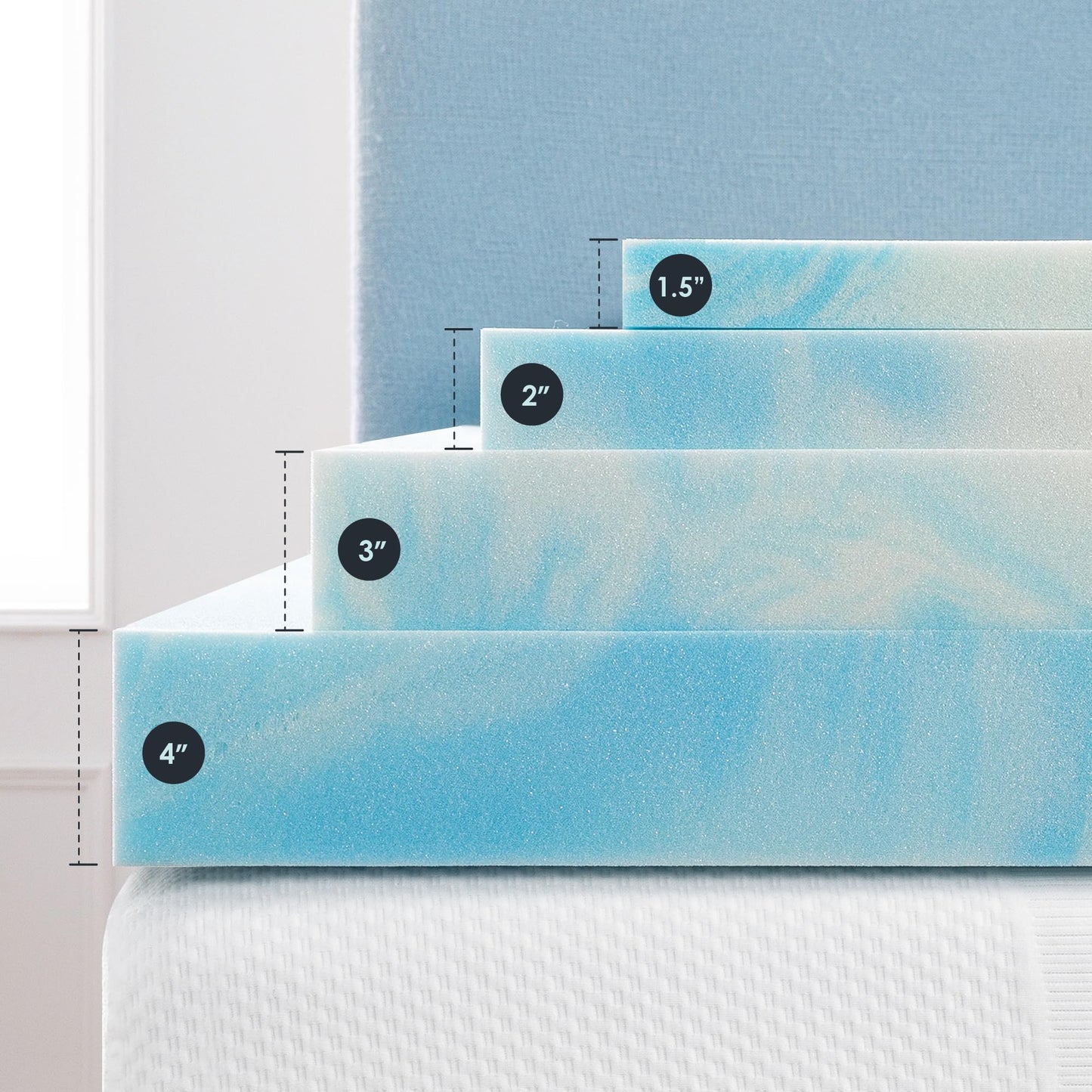 Best Price Mattress 1.5 Inch Swirl Gel AeroBreeze Cooling Air Flow Memory Foam Mattress Topper, Dorm Essentials, King