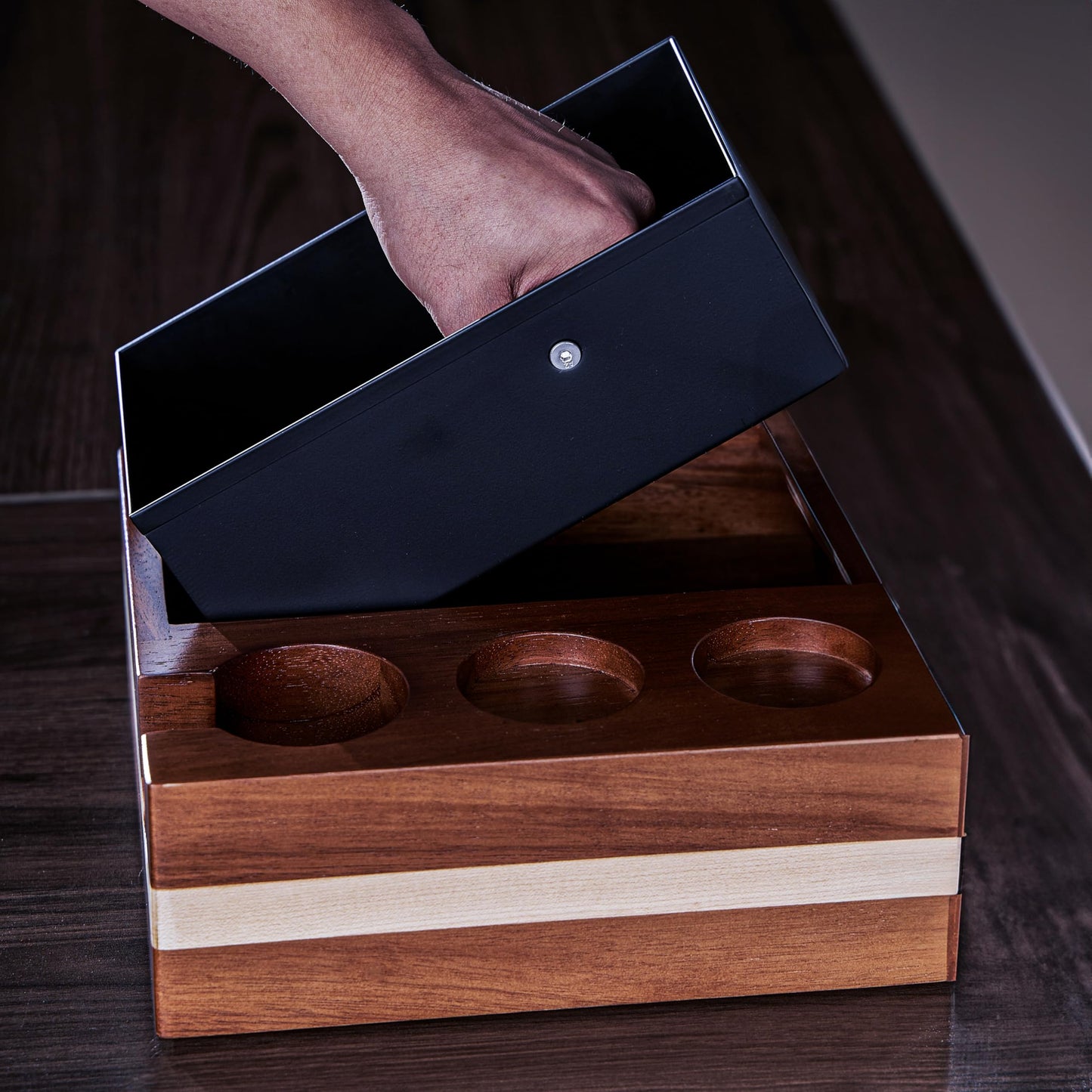 KNODOS 58mm Espresso Knock Box and Tamping Station Espresso Accessories Organizer Box